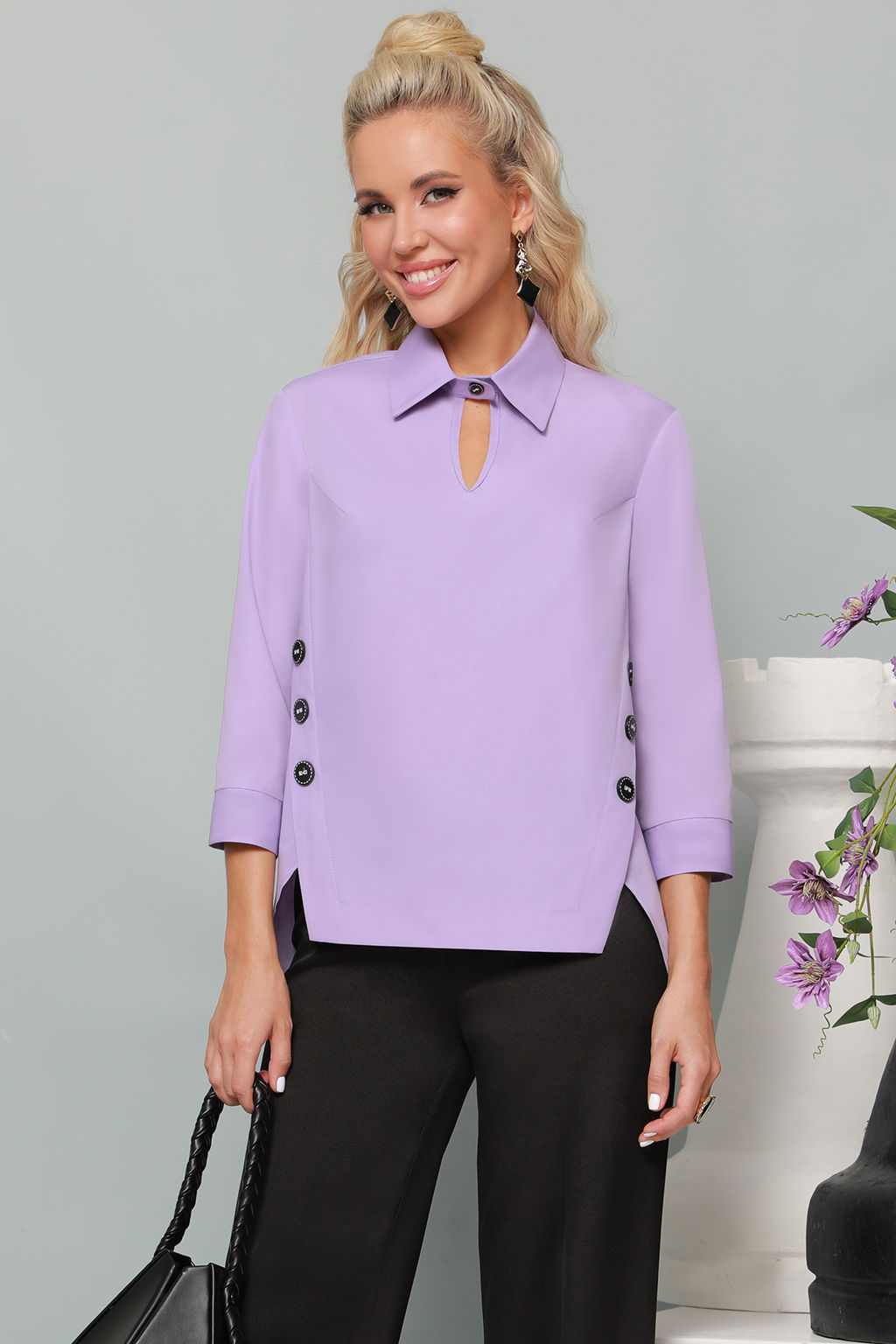 Блузка сиреневая оригинальная - Dstrend фото 3