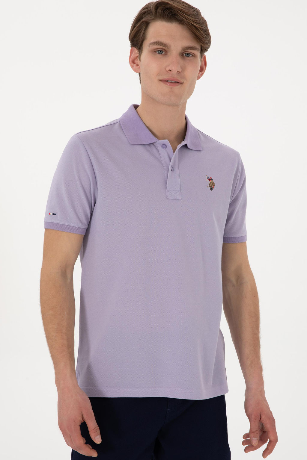 Erkek Regular Fit Polo Yaka Lila Basic Ti__rt - U.s. polo assn фото 3