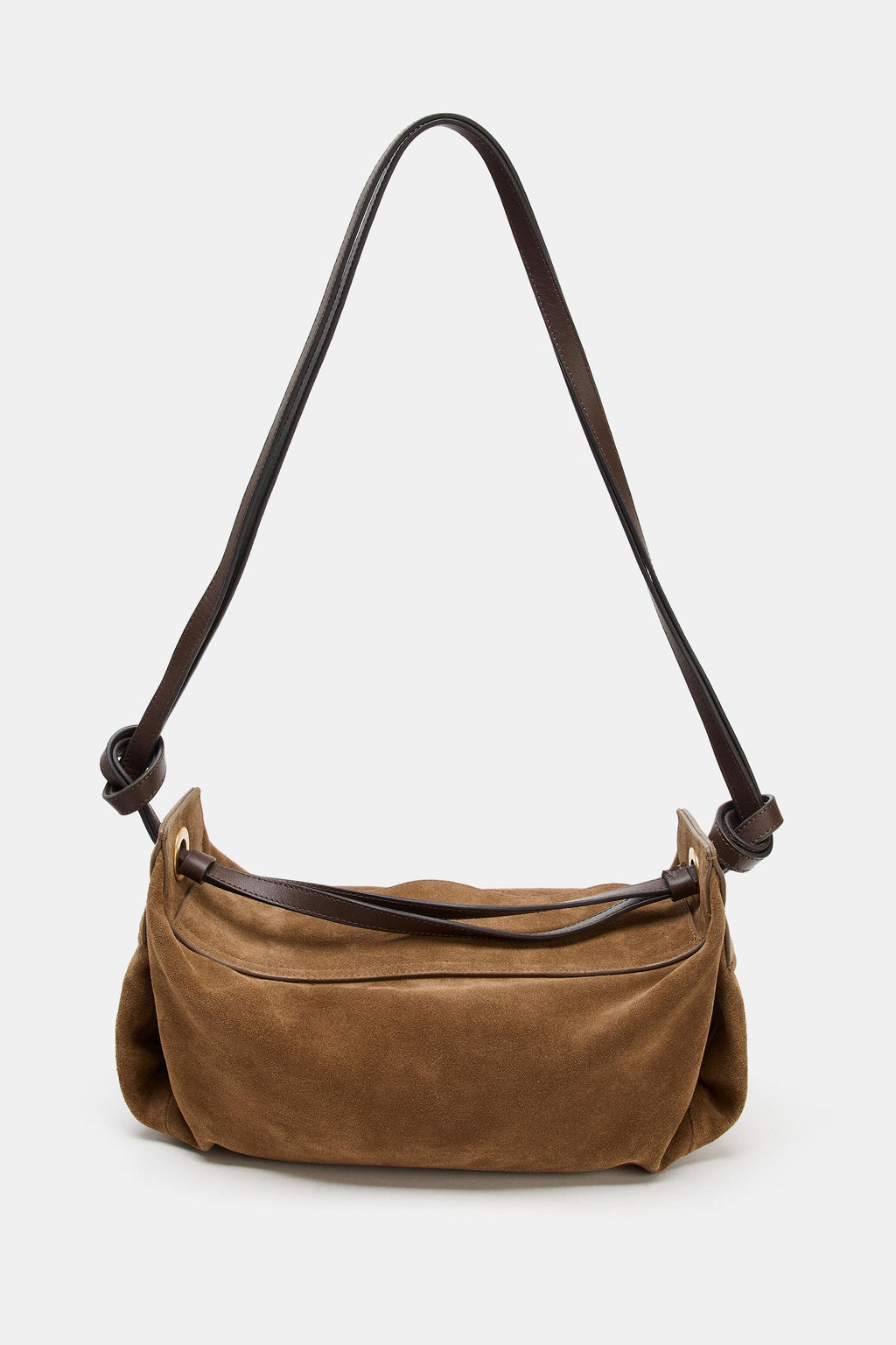 BOLSO DE MANO PIEL ALARGADO / ARENA/MARR?N - Zara фото 4