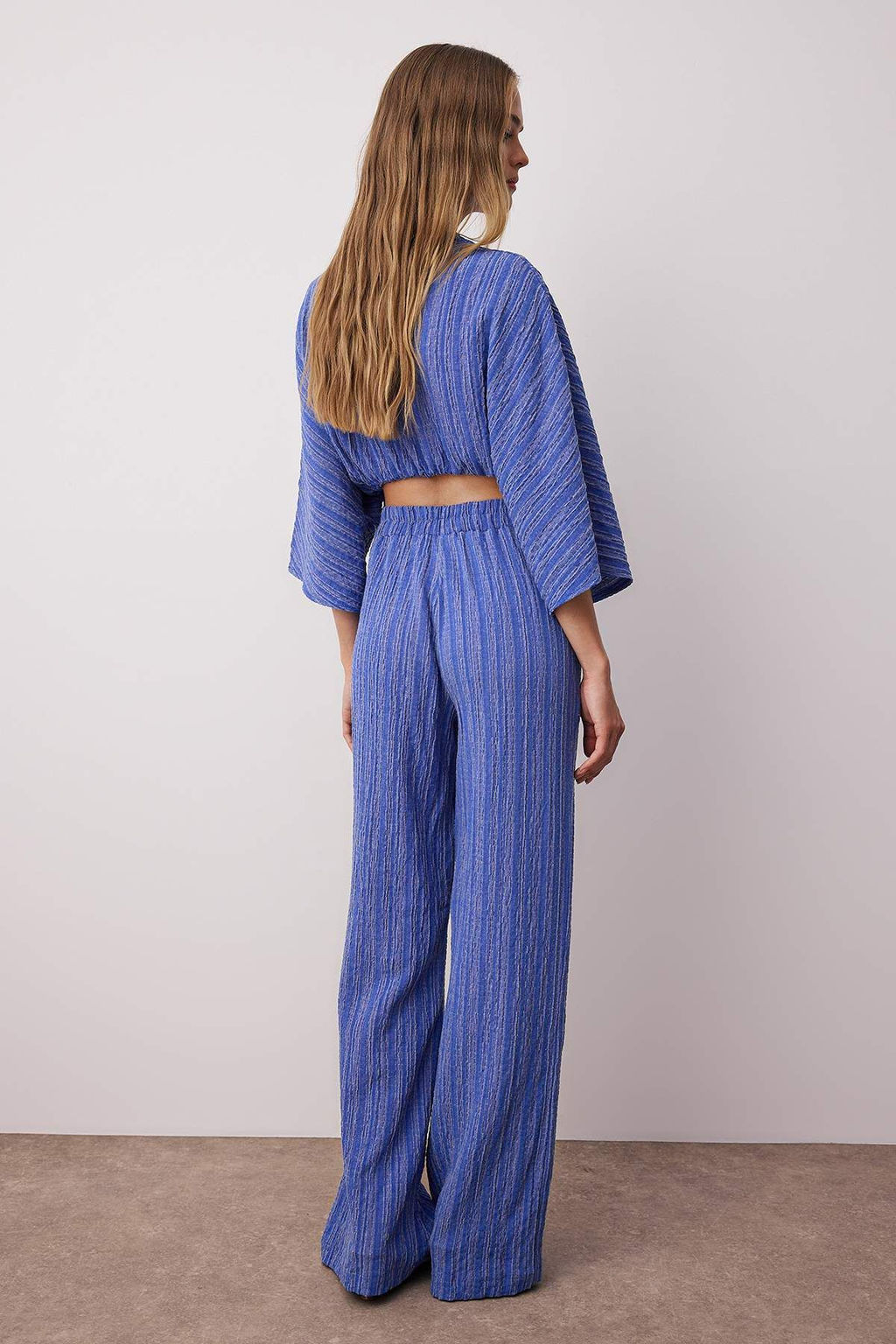 TRENDYOLMILLA Yag Yesili Beli Lastikli Dokulu Kumas Dokuma Pantolon TWOSS24PL00142  фото 4