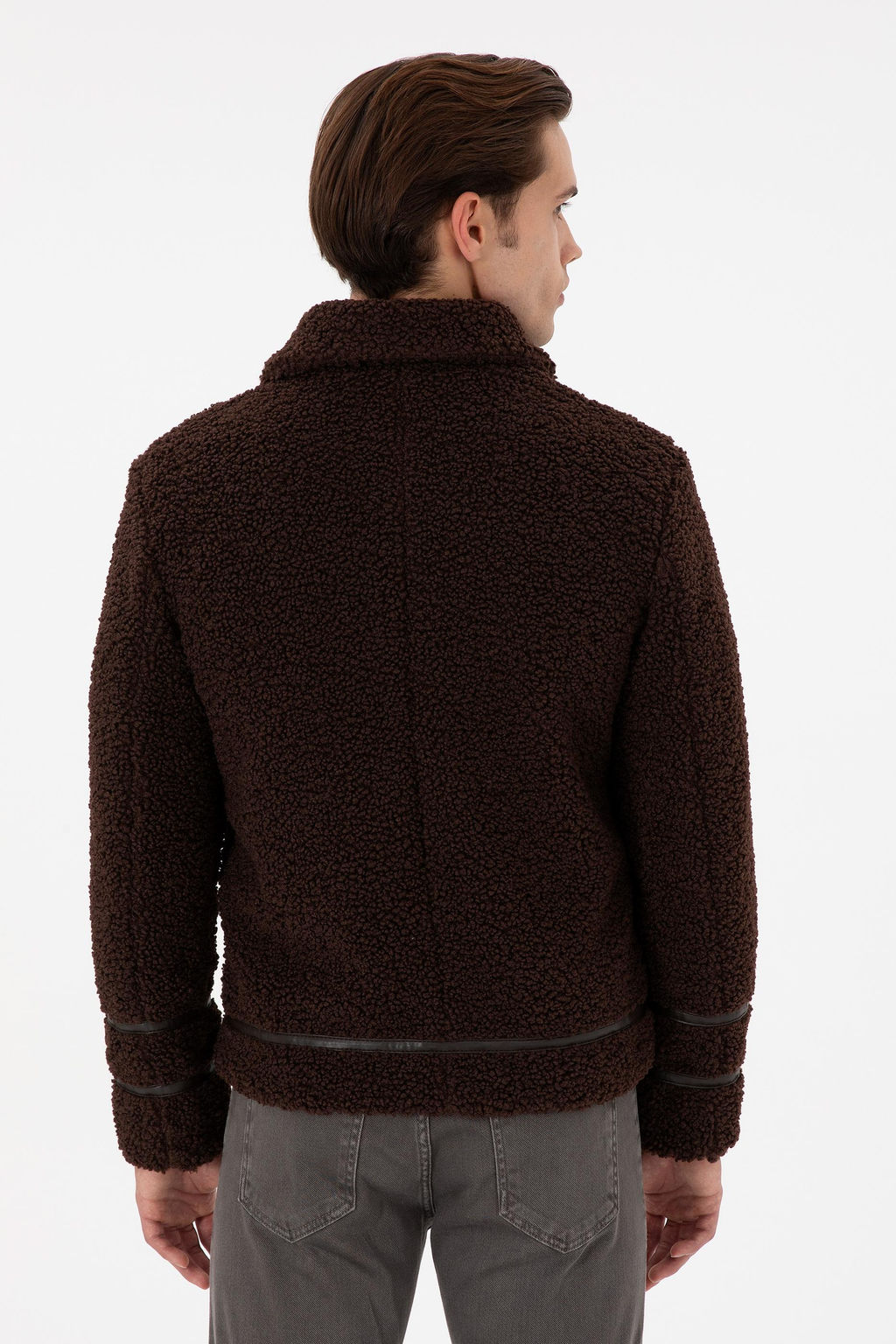 Мужская коричневая кожаная куртка Неожиданная скидка в корзине - U.s. polo assn фото 5