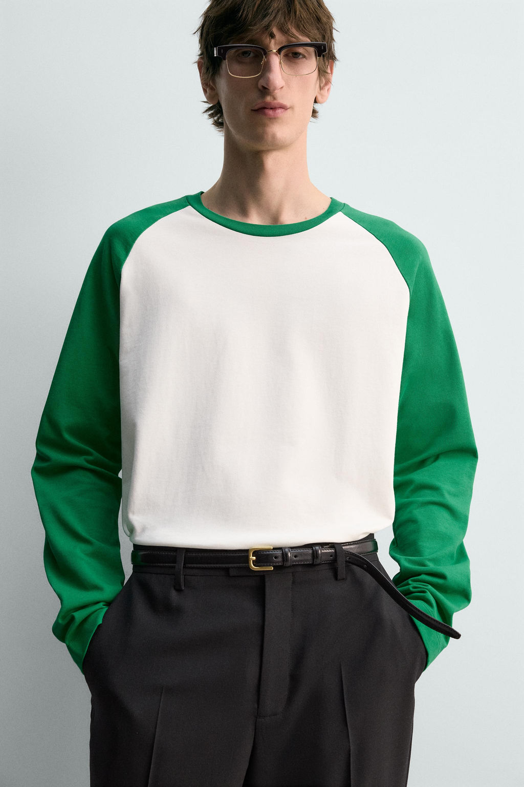 REGULAR FIT COLOUR BLOCK T-SHIRT - Zara фото 14