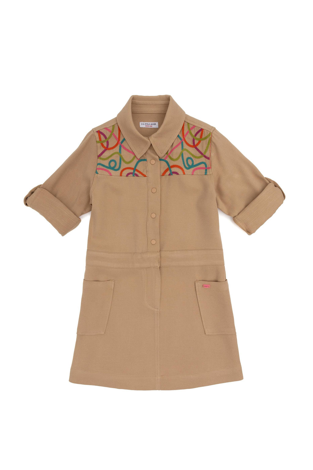 Платье из песочной ткани для девочки - U.s. polo assn фото 9