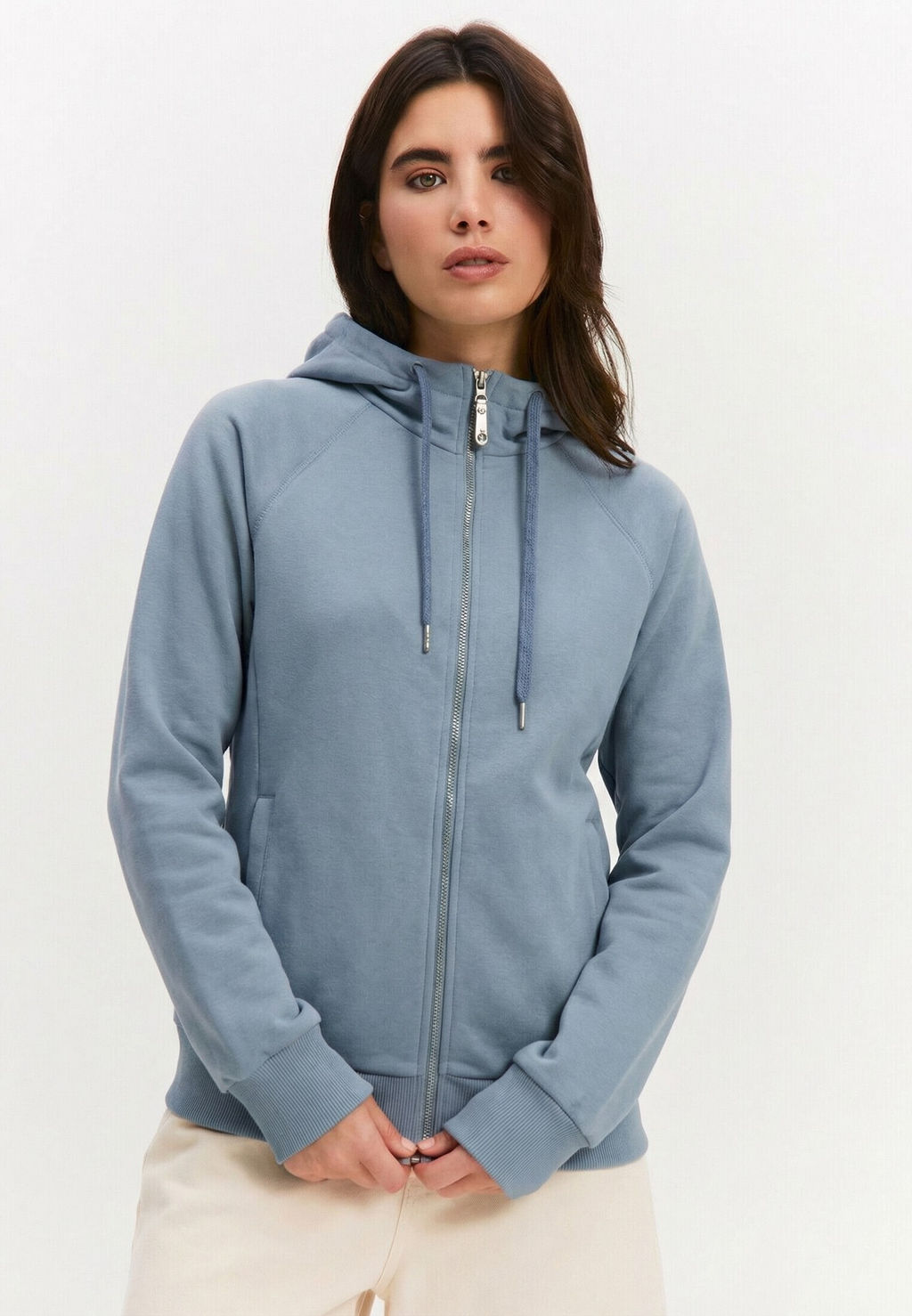 Толстовка женская 25234-532 футер серо-голубой