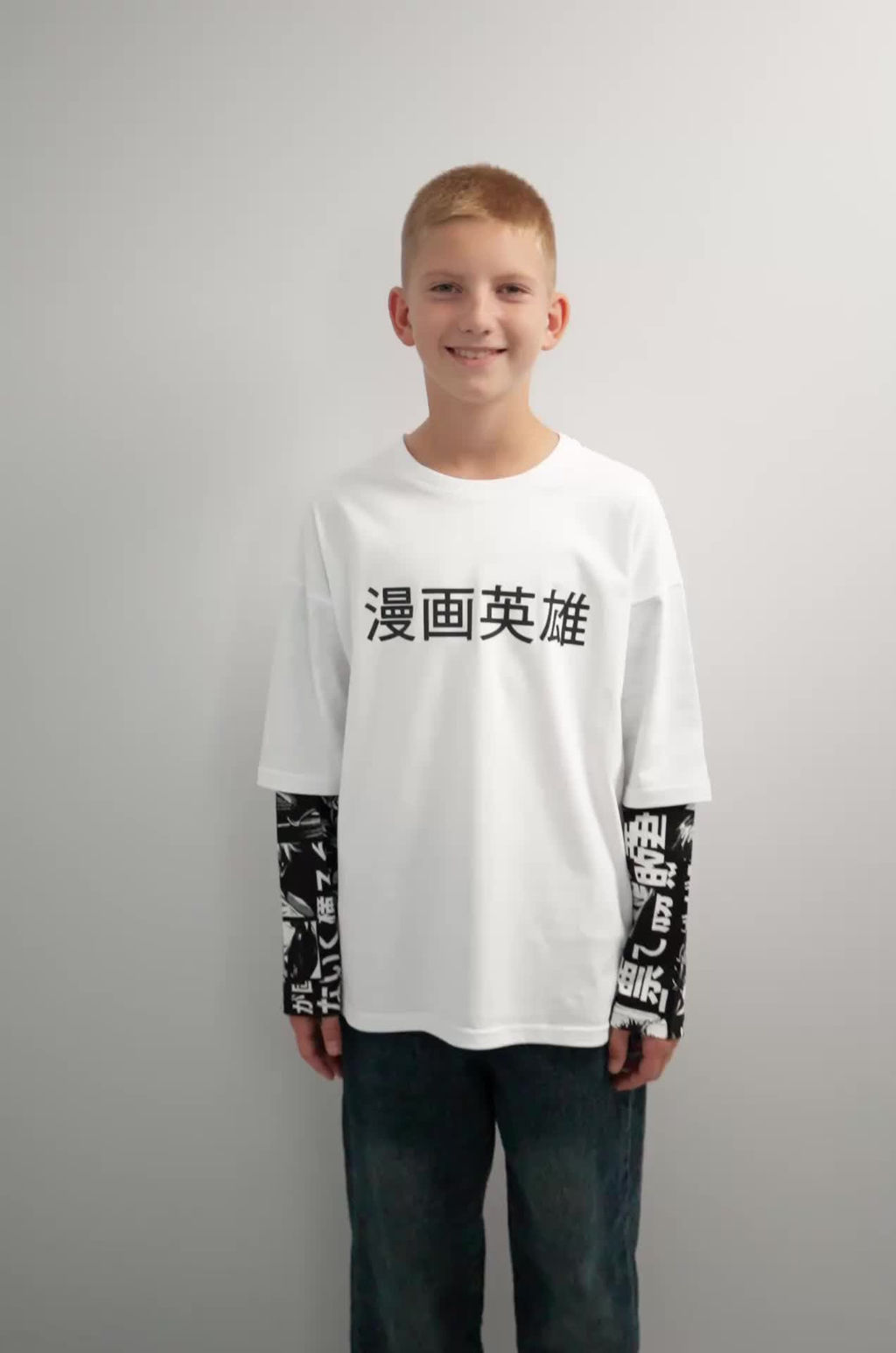 Детский лонгслив с двойным рукавом Happyfox фото 54