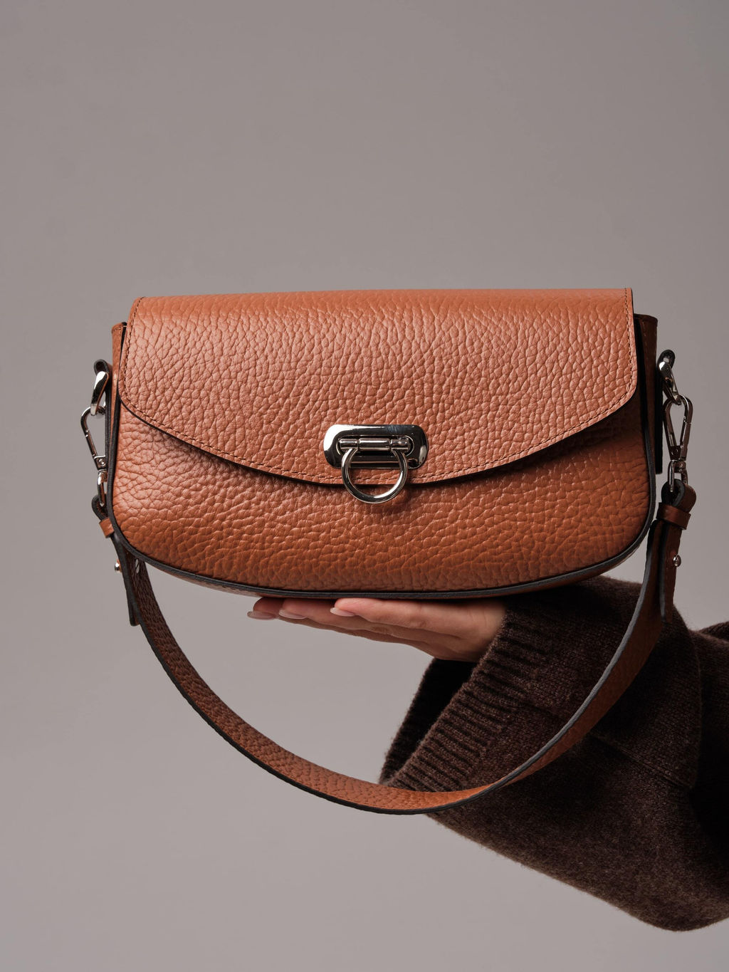 Кожаная сумка Azaro 31049 коричневый камень соло