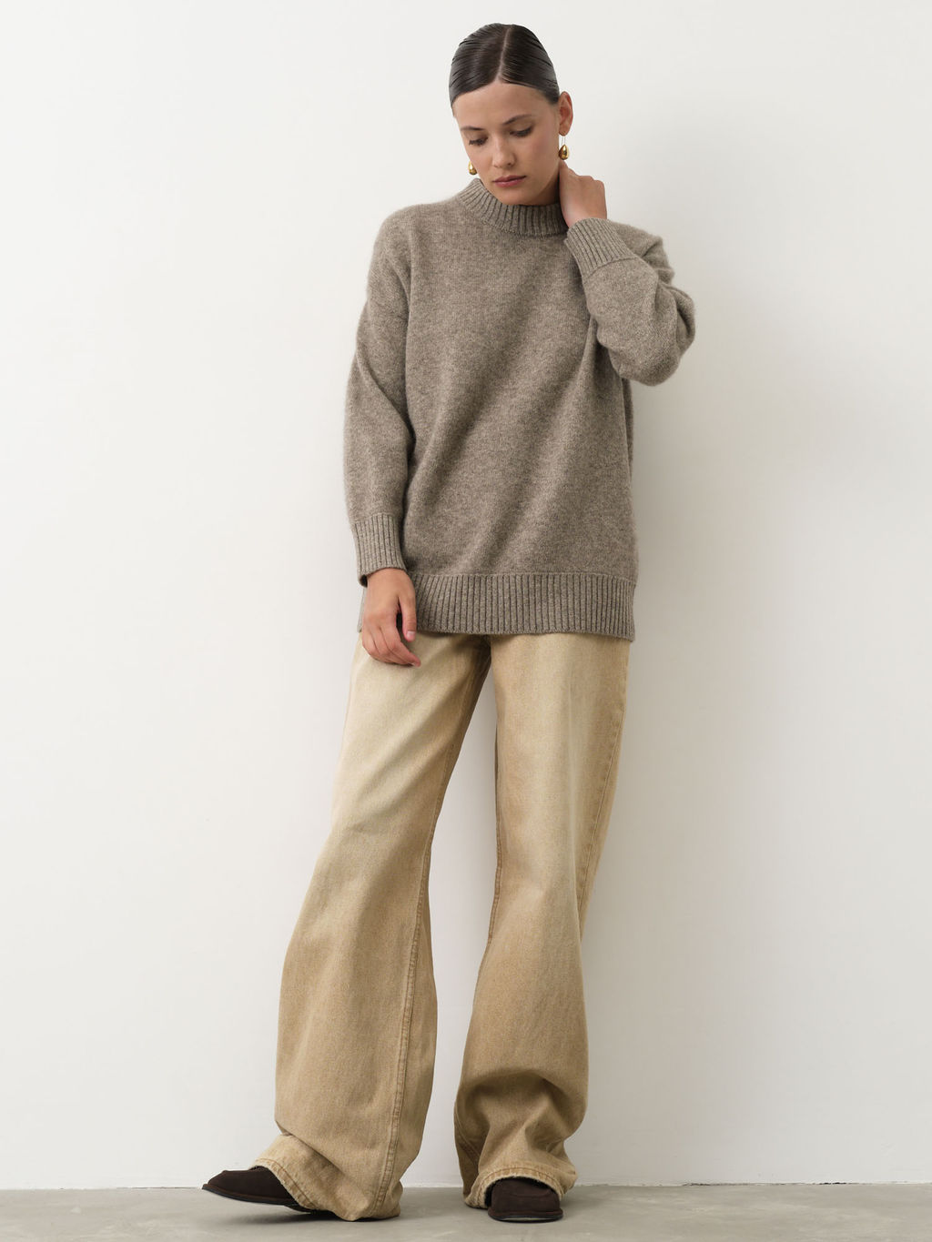 Джемпер из пуха яка 01141 серый