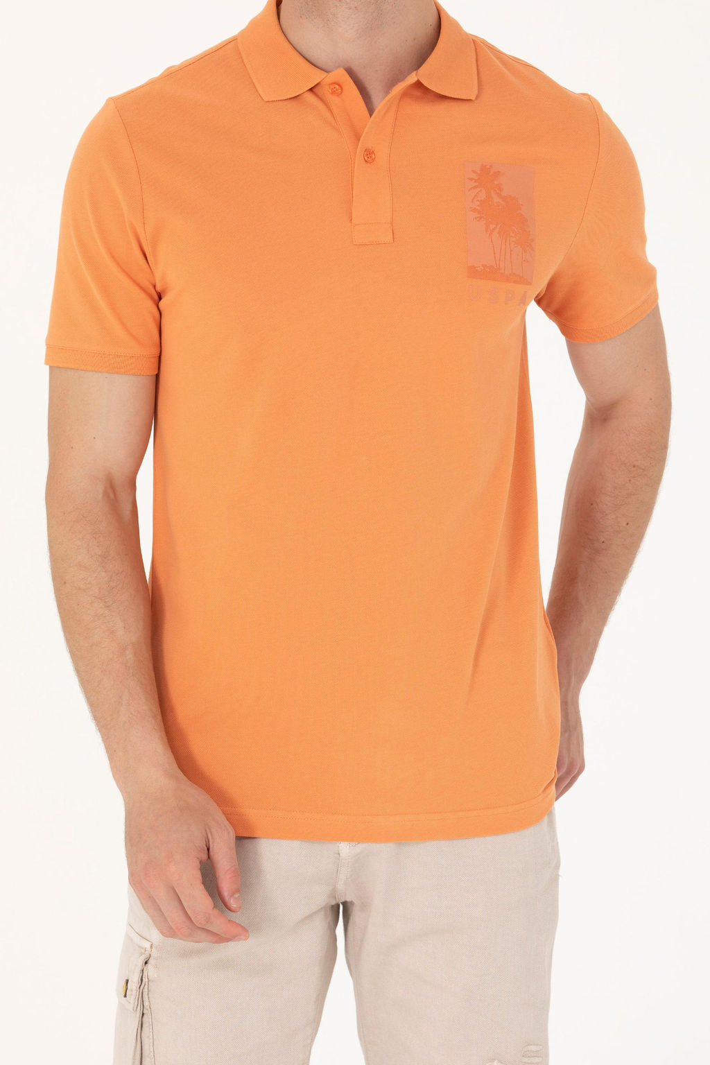 Футболка-поло U.S. Polo Assn мужская brick хлопок  фото 20