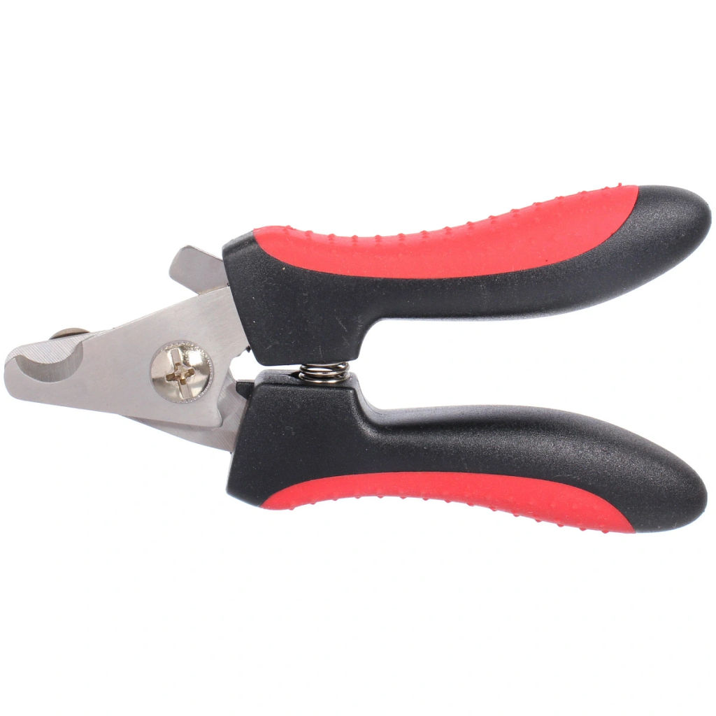 Когтерез для животных "ЛАПУСИКИ", коллекция БРО, прорезиненная ручка, цвет чёрный/красный, 6*12см (блистер)