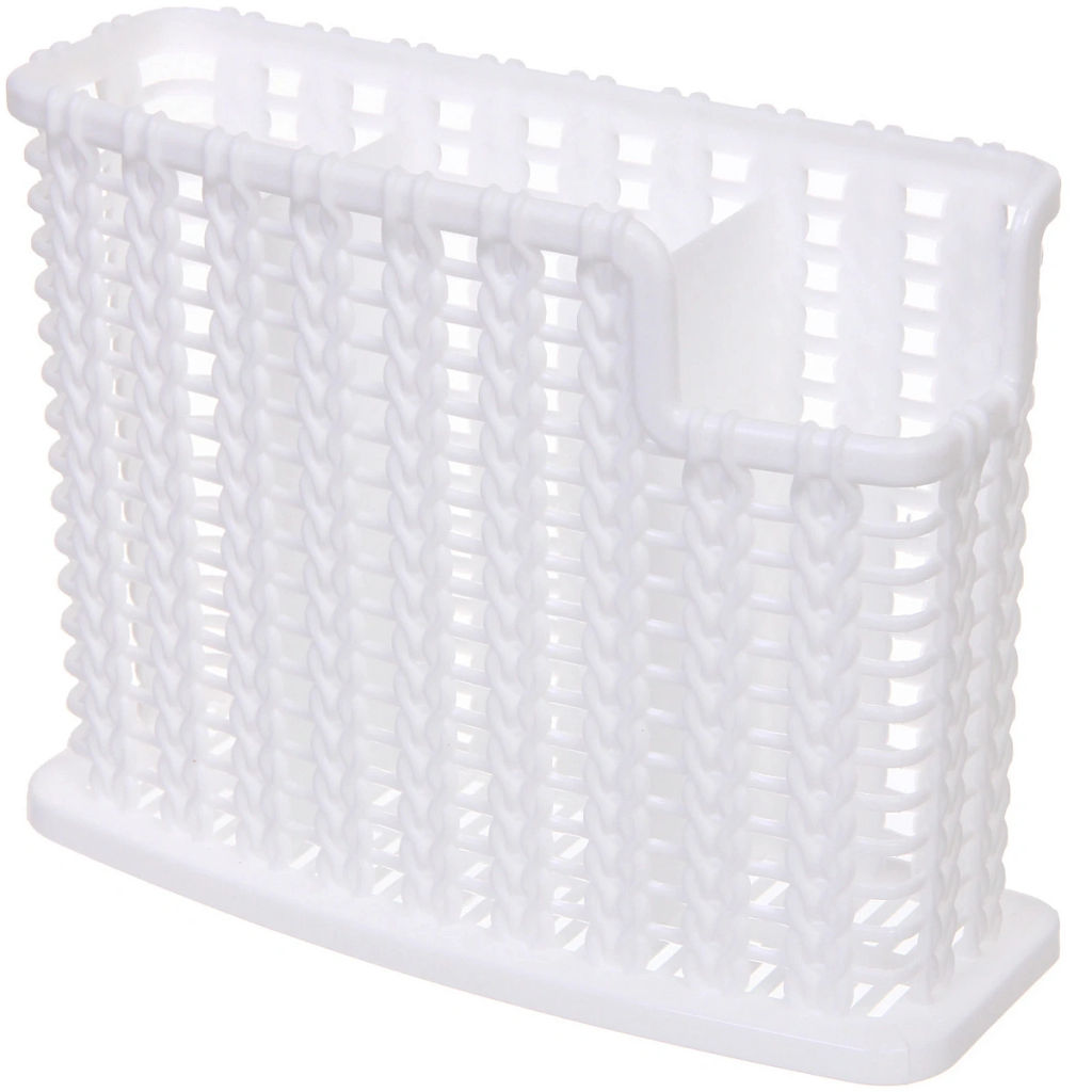 Цена за 2 шт. Подставка для столовых приборов пластиковая "Косичка" 18,5*14*6см 3секции