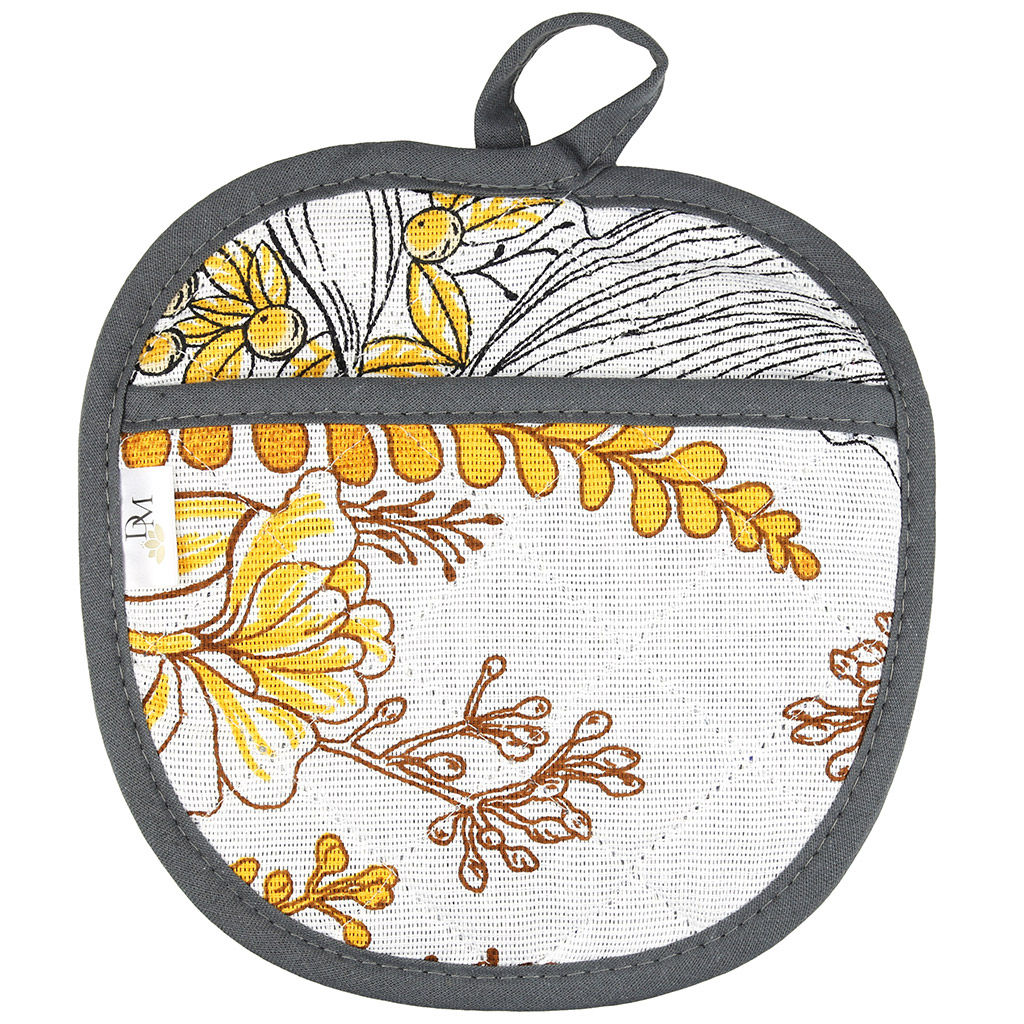 Прихватка с запахом 19х19см Жозефина, вид 2, форма Яблоко, рогожка 171г/м2, хлопок 100%, наполнитель - ватин 280г/м2, на пластмассовом подвесе, Домашняя мода (Россия)  фото 2