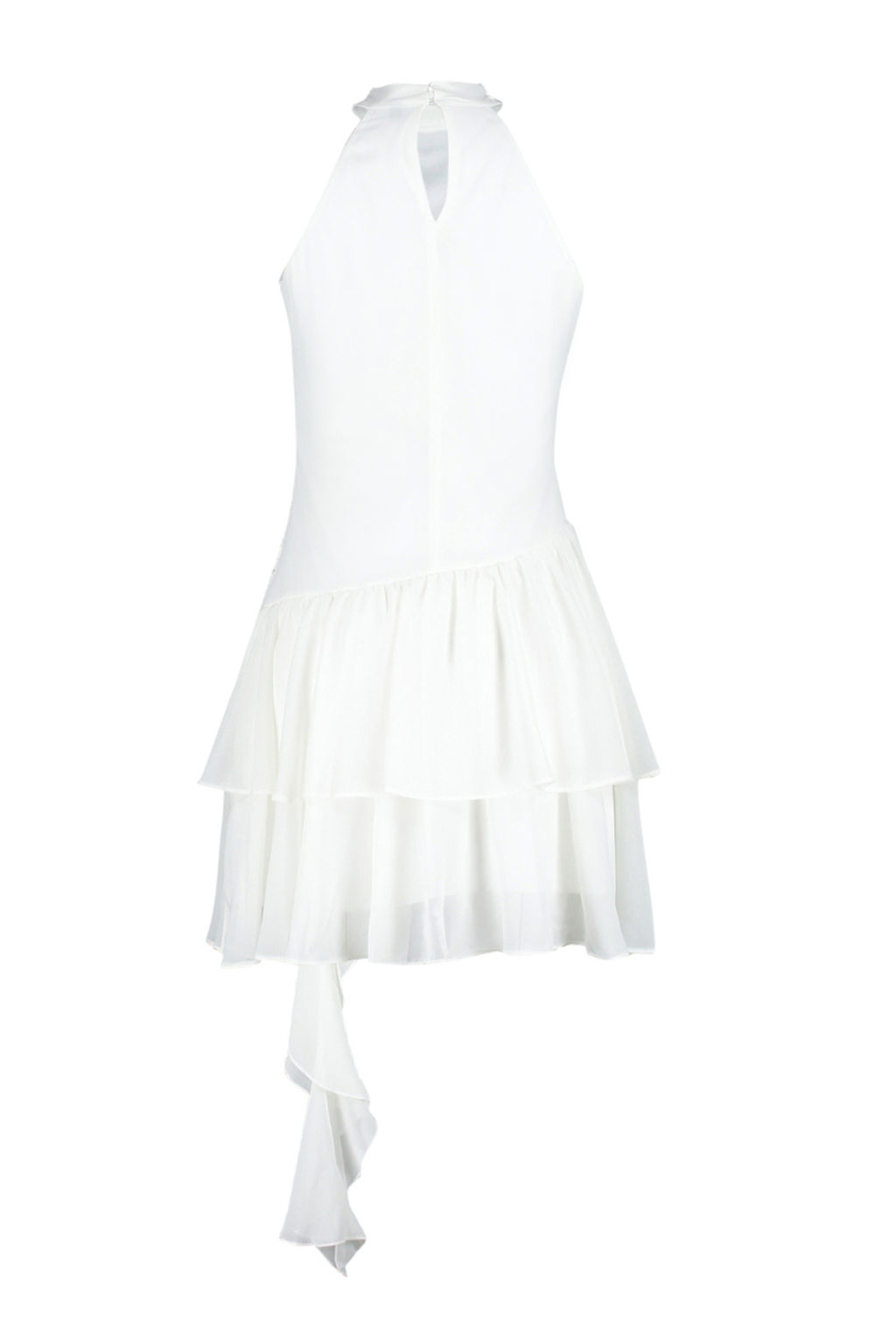 TRENDYOLMILLA Ac?k Mavi A-Kesim F?f?rl? Dokuma K?sa S?k Abiye Elbise TPRSS24EL00122  фото 17