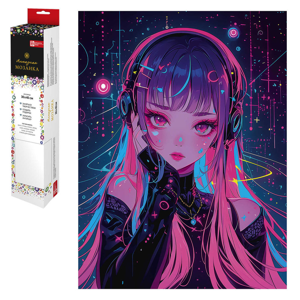 Алмазная мозаика арт. 68626 / 50 ДИСКО-АНИМЕ, размер: 30*40 см,