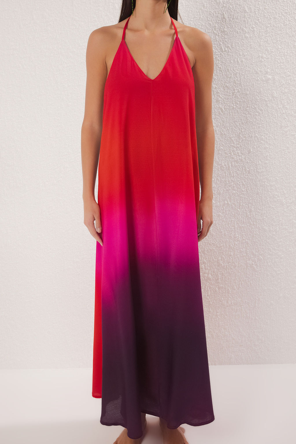 TRENDYOLMILLA Siyah Maxi Dokuma S?rt Dekolteli Plaj Elbisesi TBESS24EL00022 фото 18