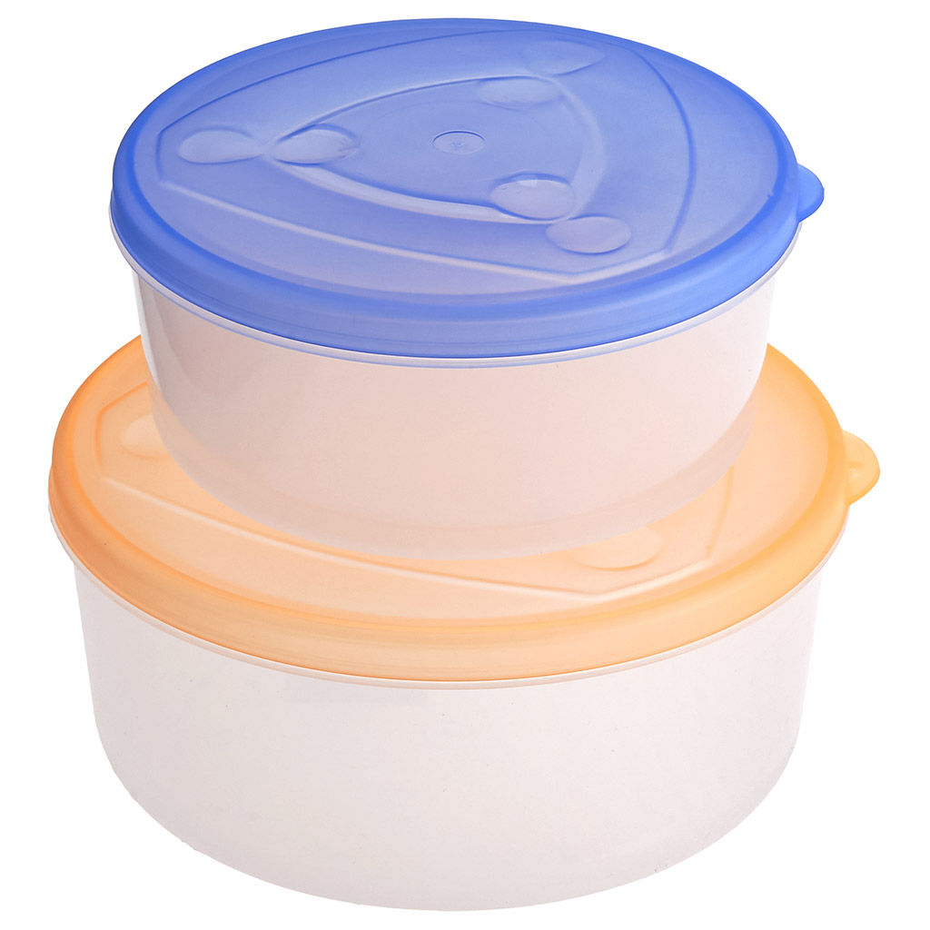 Емкость пластмассовая набор 2шт: 0,6л - д13,5см, h6см, 0,9л - д16см, h7см, полипропилен, цвета микс (Россия) - Домашняя мода фото 3