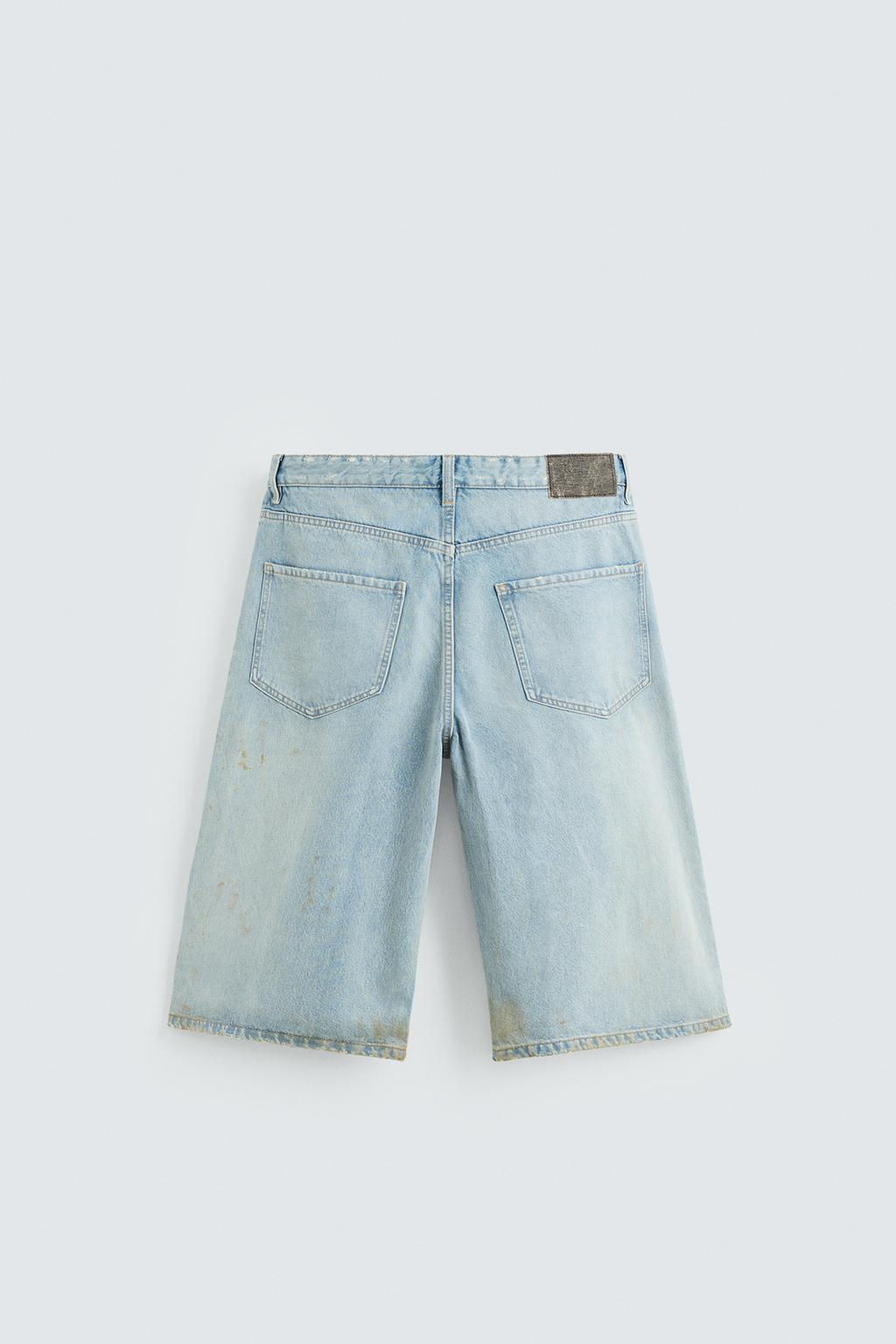 VINTAGE EFFECT BAGGY FIT DENIM BERMUDA SHORTS - Zara фото 7