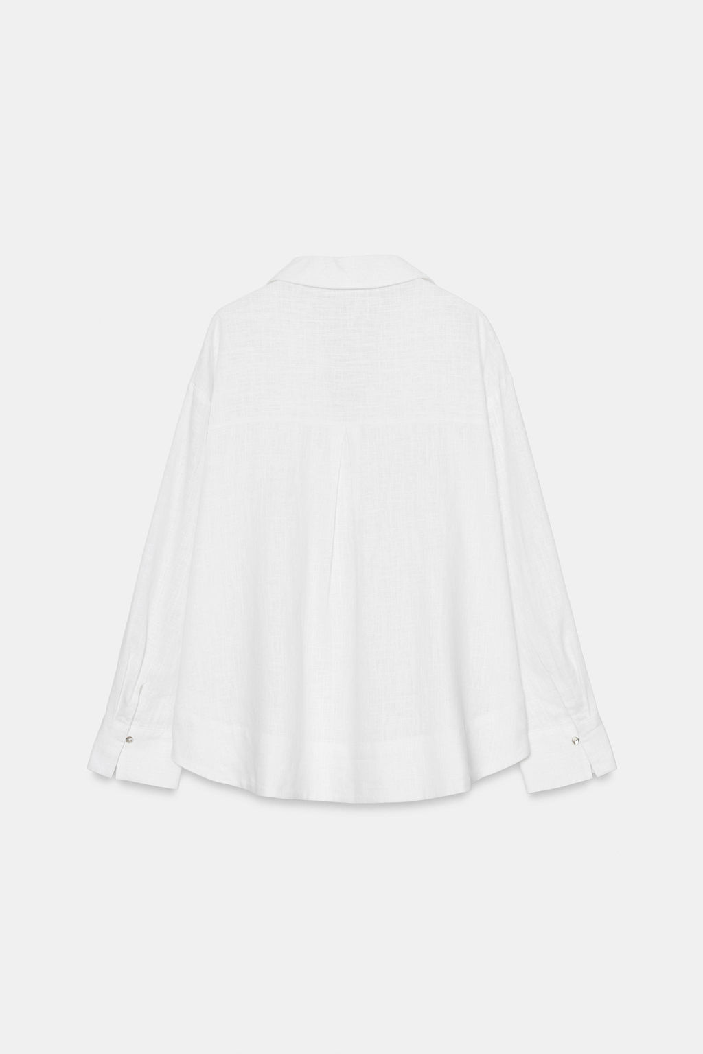 BLUSA CON LINO CUELLO POLO / Blanco - Zara фото 12
