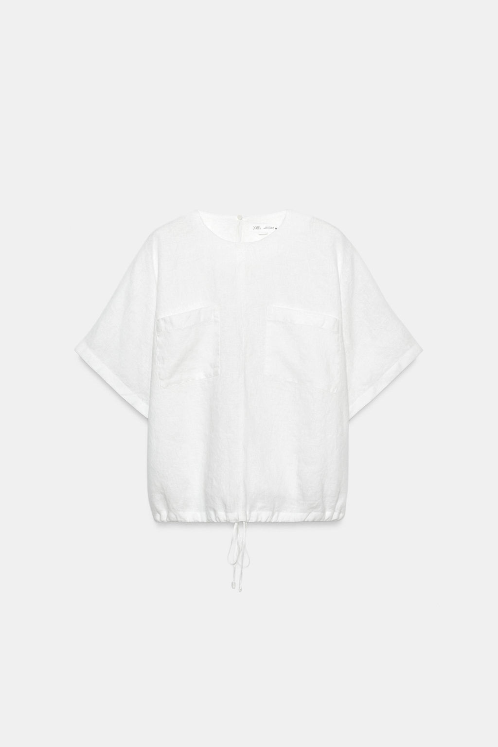 TOP LINO 100% CORDONES ZW COLLECTION / Blanco - Zara фото 4