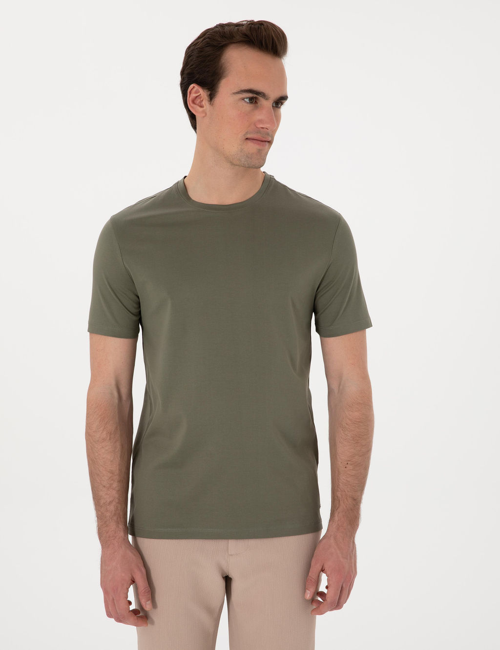 Haki Slim Fit Merserize Basic Ti__rt - Pierre cardin фото 3