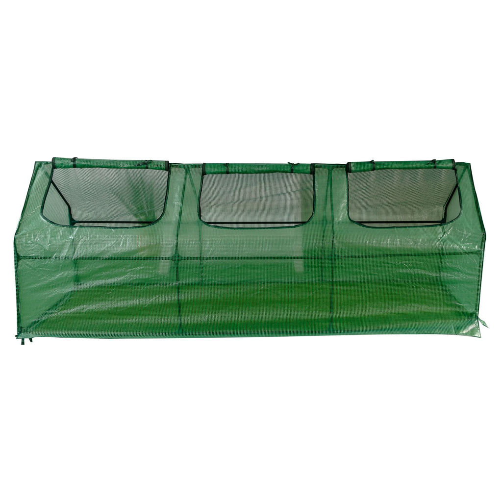 UGH-S32 L270 GREEN/GREEN Парник уличный, 270x90x90см. Металлическая труба в ПВХ, цвет зеленый. Тент из армированного полиэтилена 135г/м2, цвет сетки зеленый. TM ФитоЛето