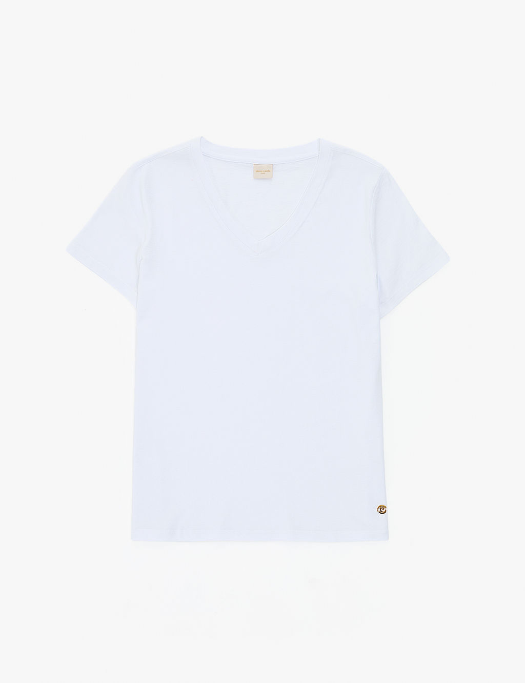 Beyaz Regular Fit V Yaka Basic Ti__rt