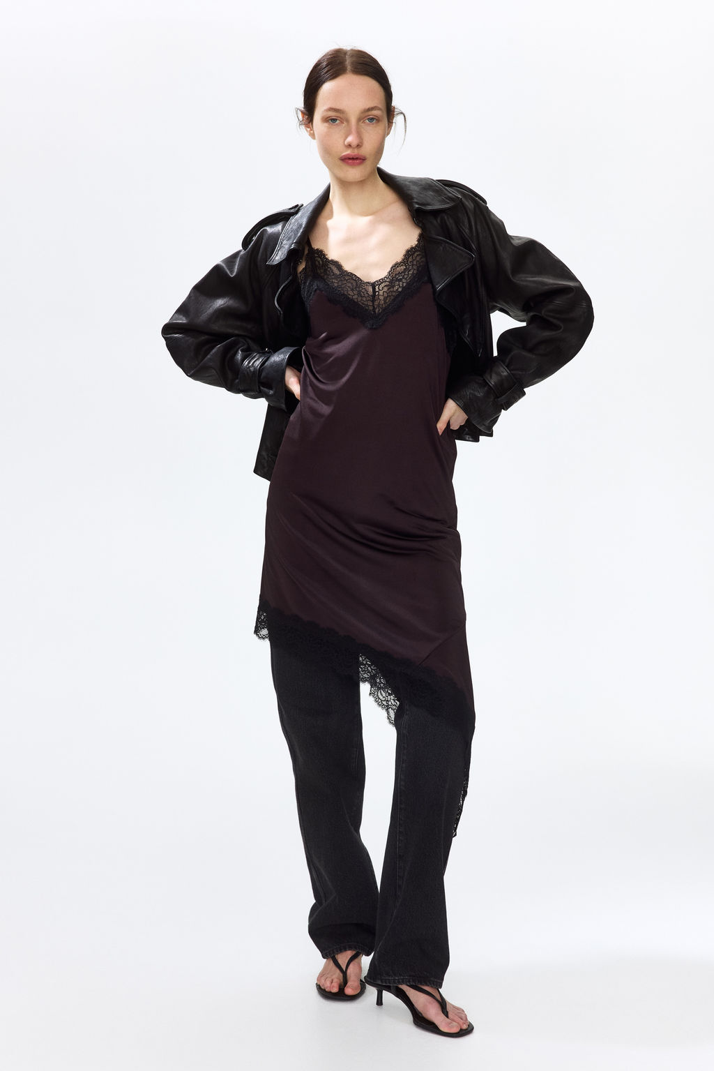 Vestido de tirantes con ribetes de encaje - H&m фото 6