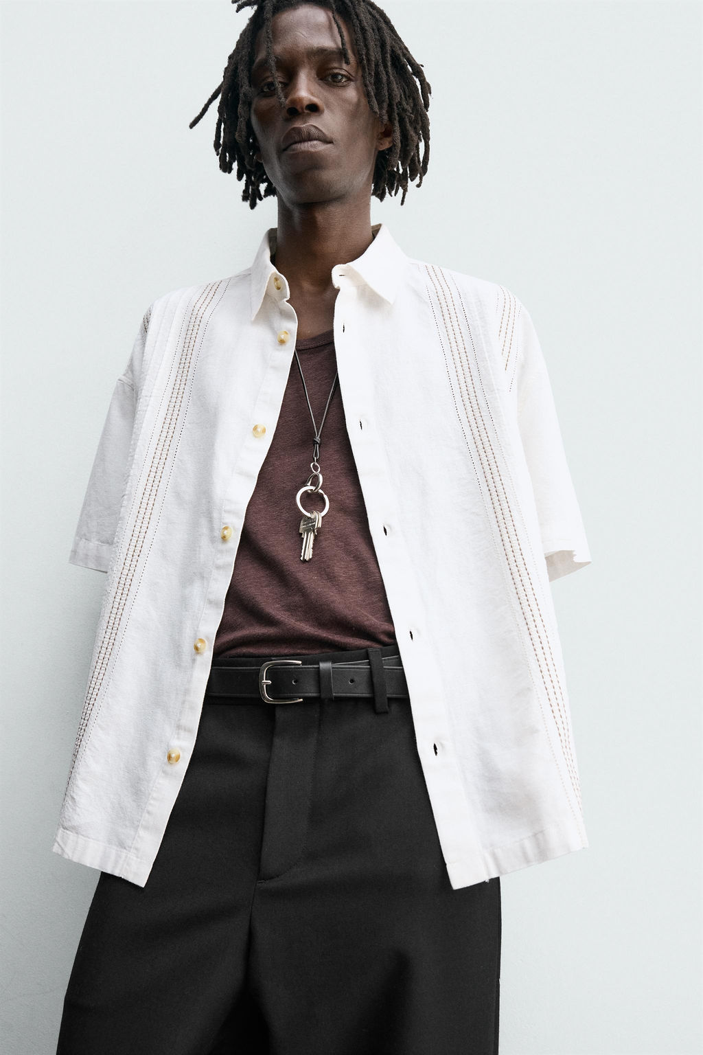 EMBROIDERED COTTON - LINEN SHIRT - Zara фото 6