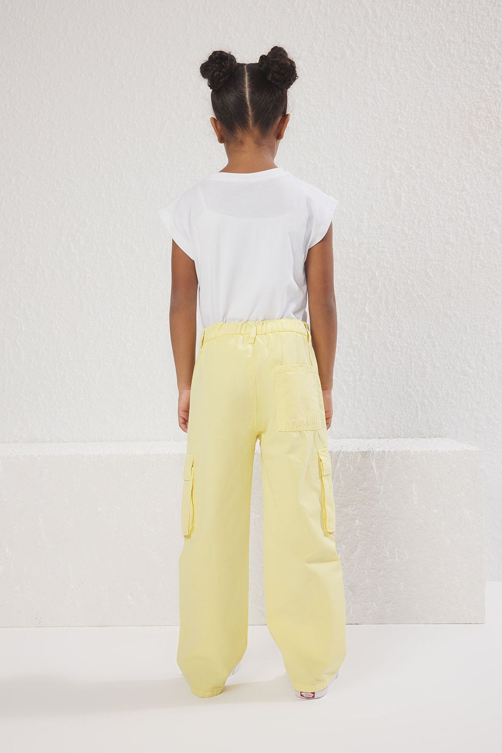 Pembe K?z Cocuk %100 Pamuk Cep Detayl? Wide Leg Lastikli Dokuma Pantolon TKDSS25PL00004 - Trendyolmilla фото 9