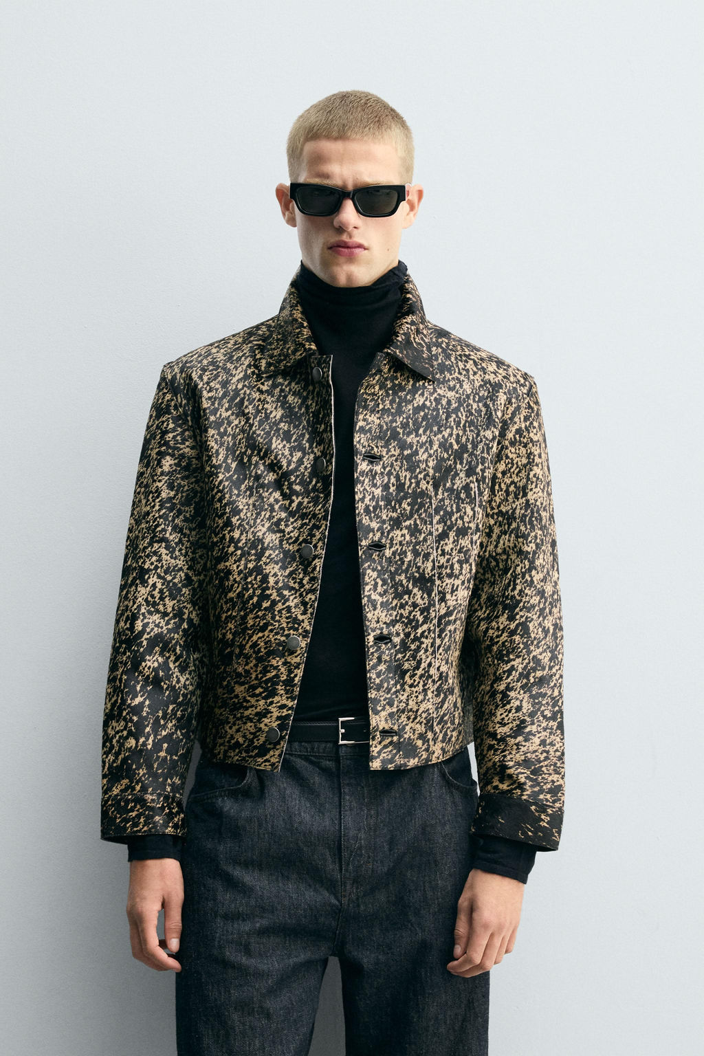 PRINTED SHEEPSKIN LEATHER JACKET - Zara фото 2
