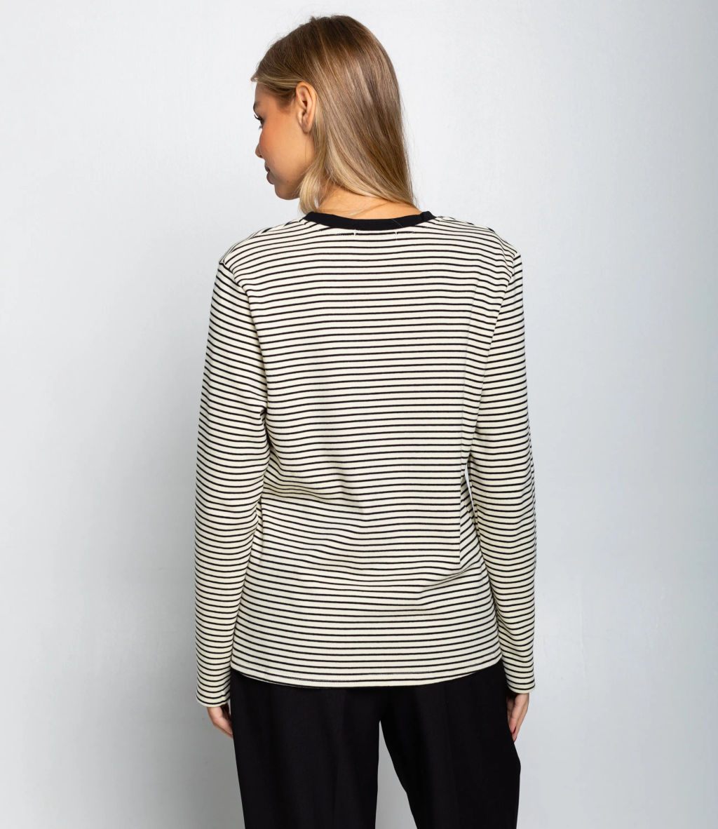 Лонгслив #КТ8013 (4), чёрный,молочный