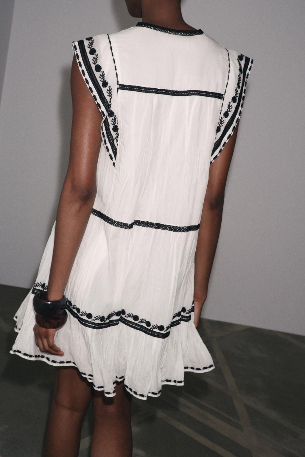 ZW COLLECTION EMBROIDERED SHORT DRESS - Zara фото 3