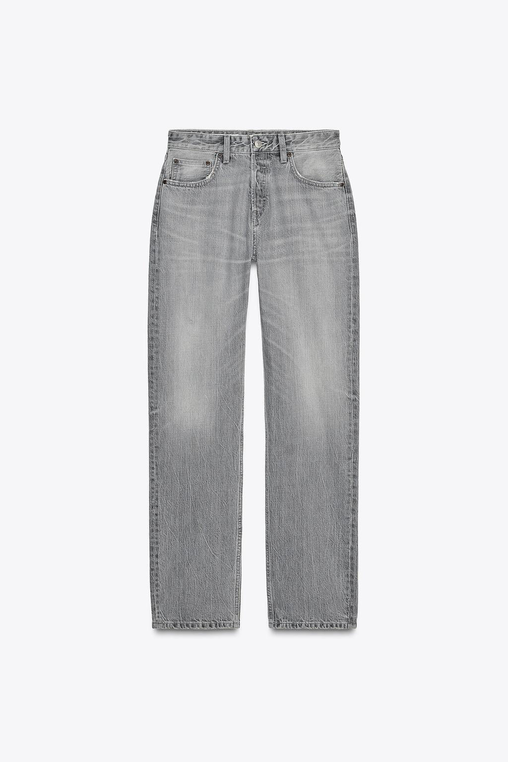 TRF STRAIGHT-LEG MID-RISE JEANS - Zara фото 11