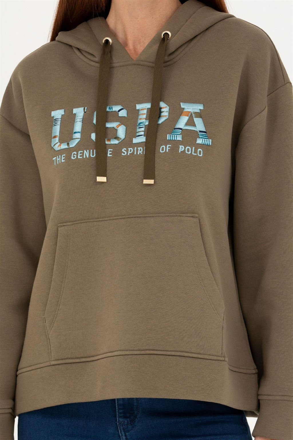 Женский свитшот цвета хаки - U.s. polo assn фото 6