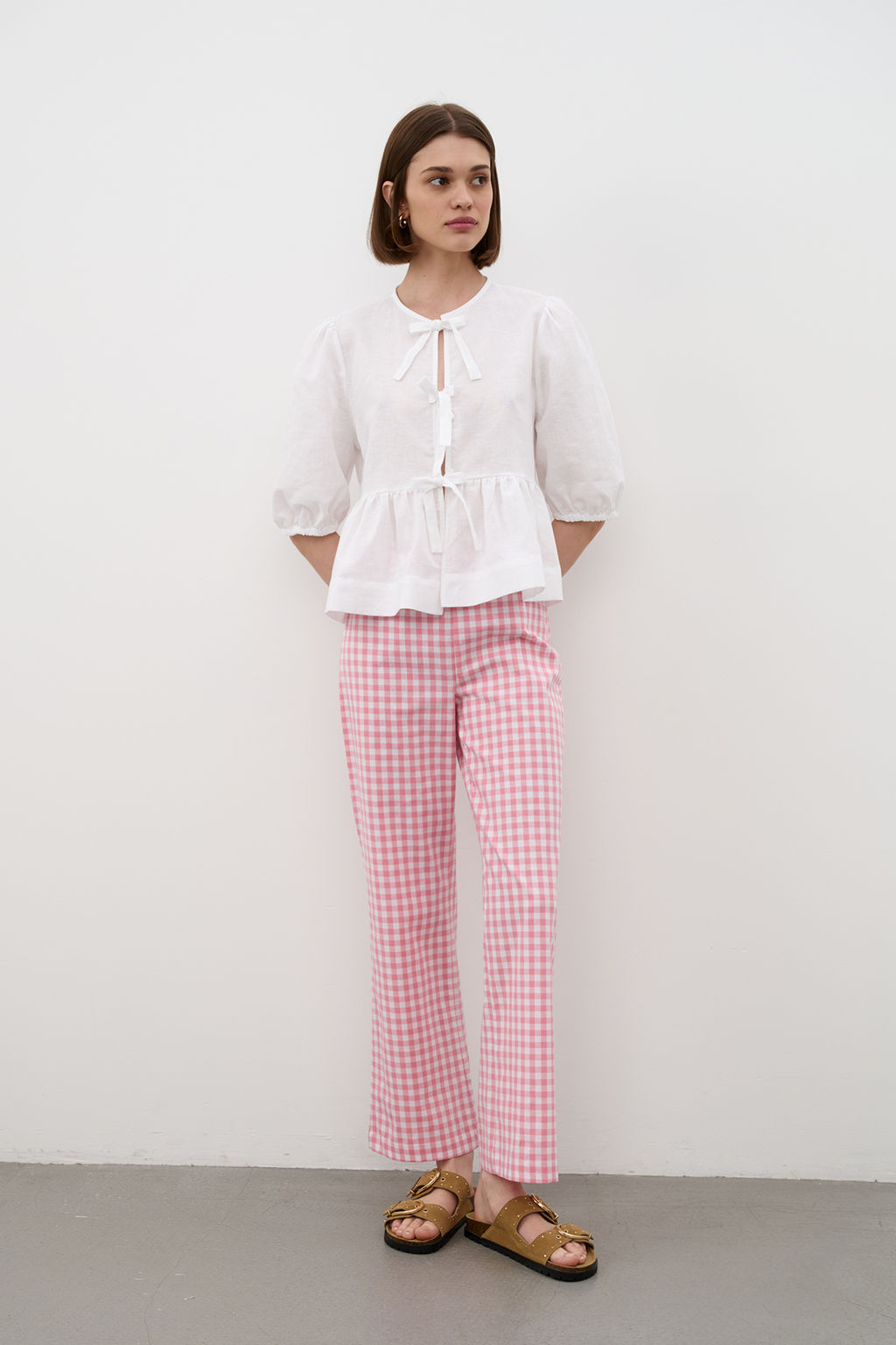 Брюки TR2535_Pink/Розовый, белый