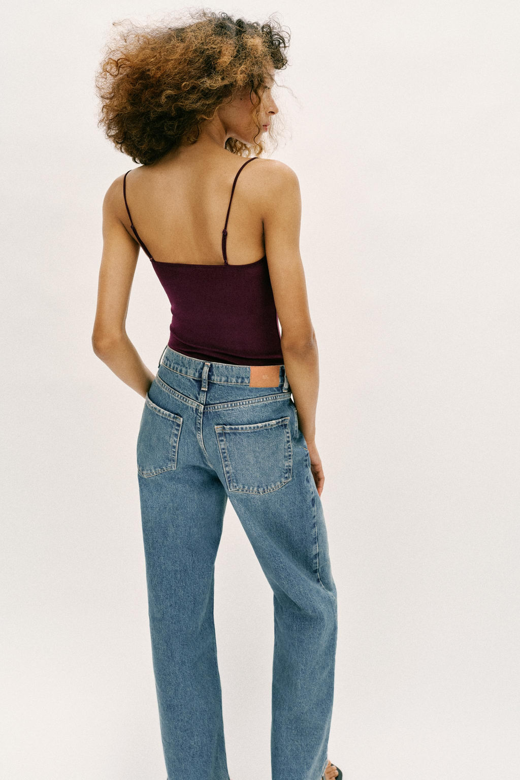 BODY TUL FRUNCES / Berenjena oscuro - Zara фото 3