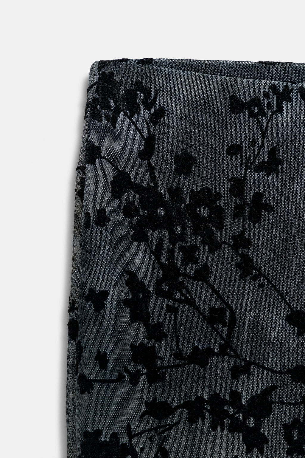 PANTAL?N FLARE TUL FLOCADO / Marino oscuro - Zara фото 8