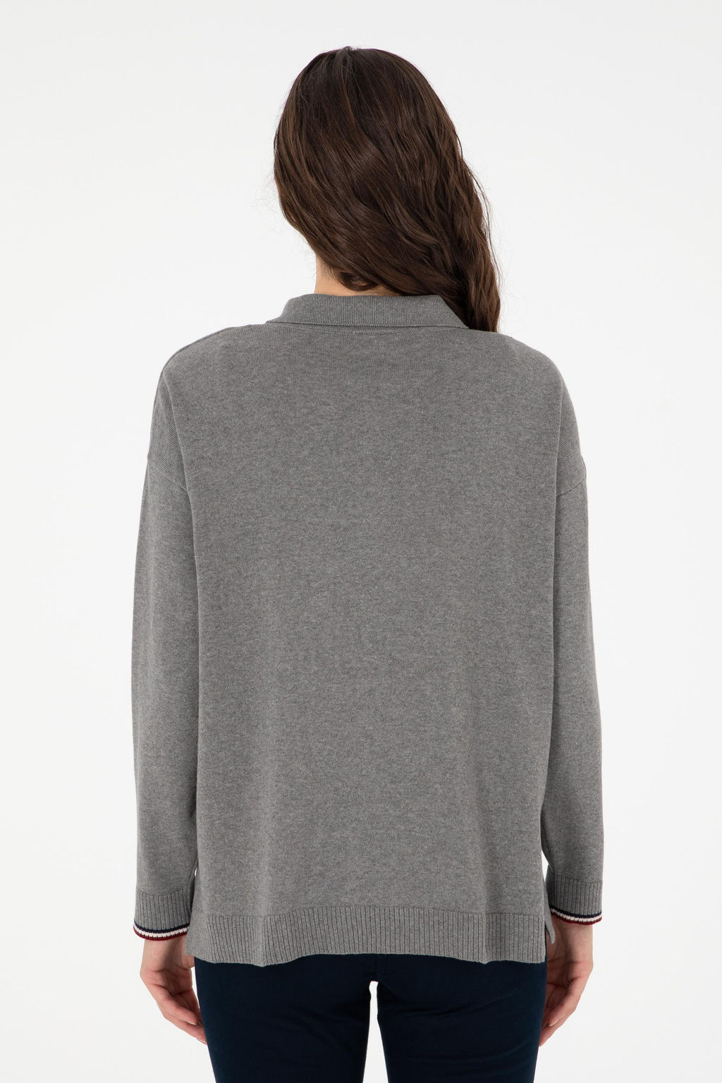 Женский серый меланжевый свитер Неожиданная скидка в корзине - U.s. polo assn фото 5