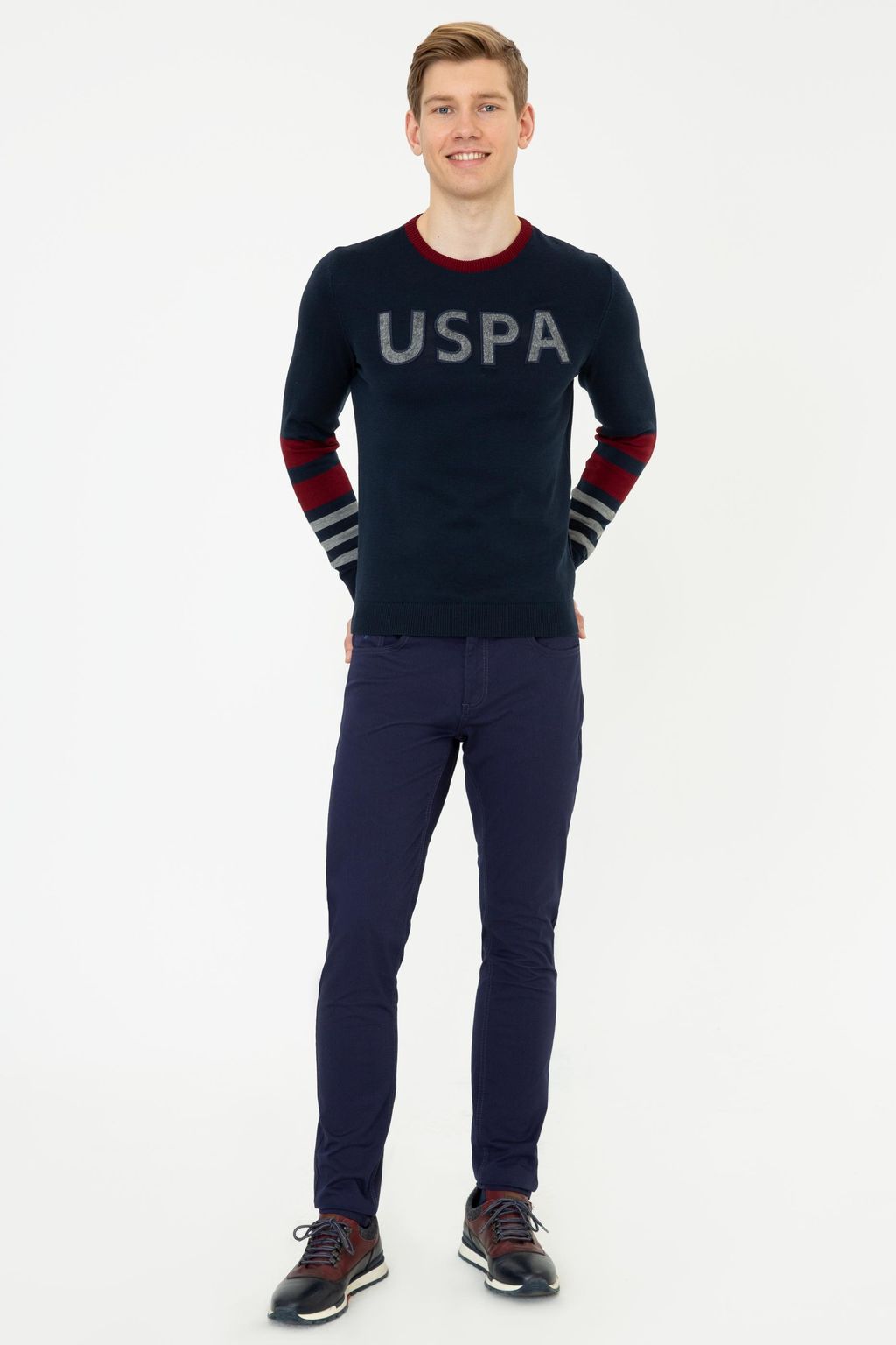 U. S. Polo Assn / Мужской темно-синий свитер - U.s. polo assn фото 5