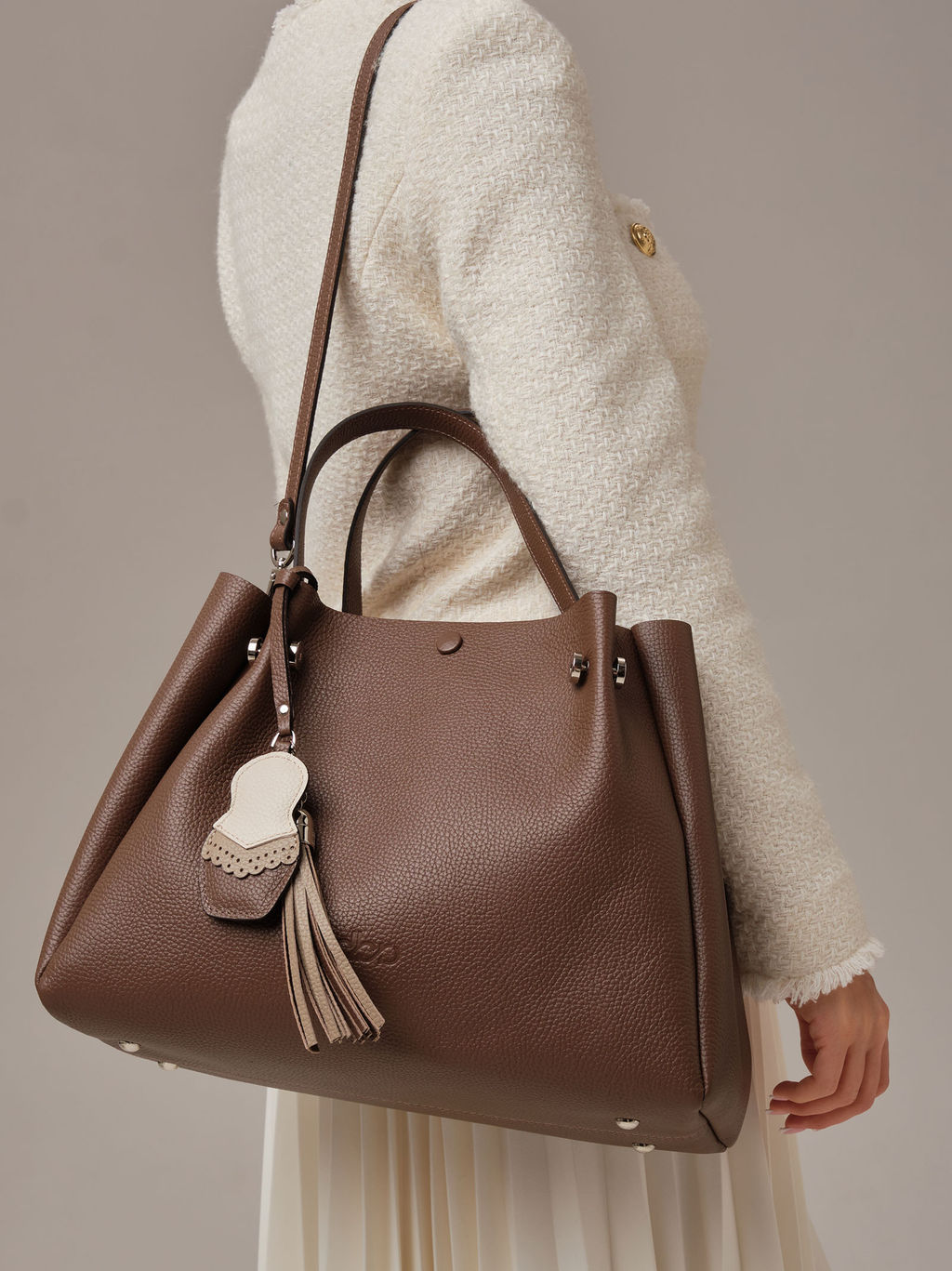 Кожаная сумка Vasilisa DBR 31210 коричневый какао  фото 3