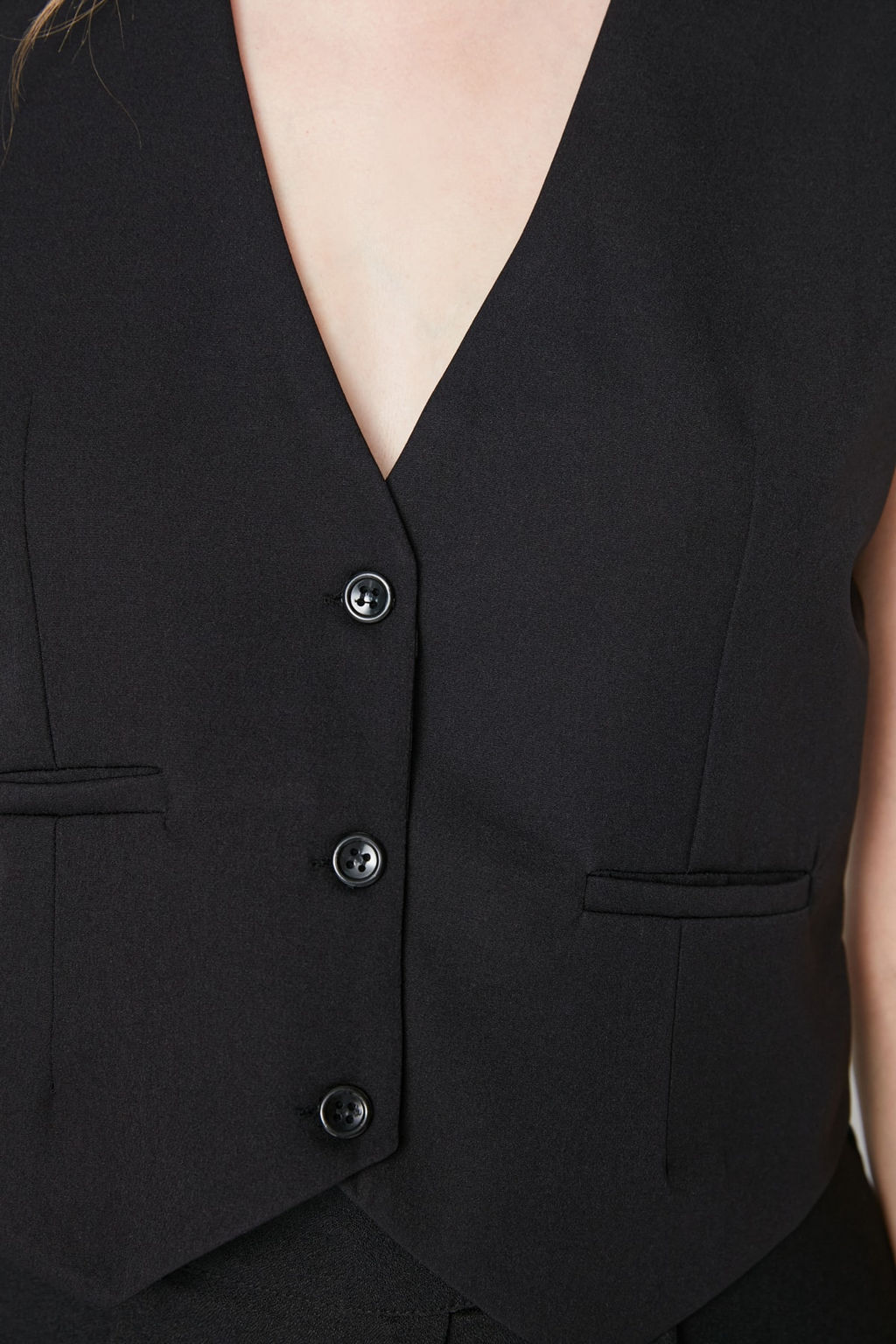 TRENDYOLMILLA Siyah Regular Dokuma K?sa/Crop Yelek TWOSS22YE0053 фото 16