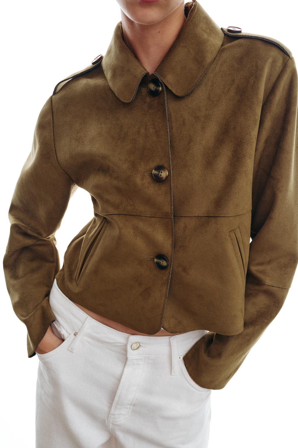 CHAQUETA CORTA EFECTO ANTE / Marr?n Tabaco - Zara фото 3