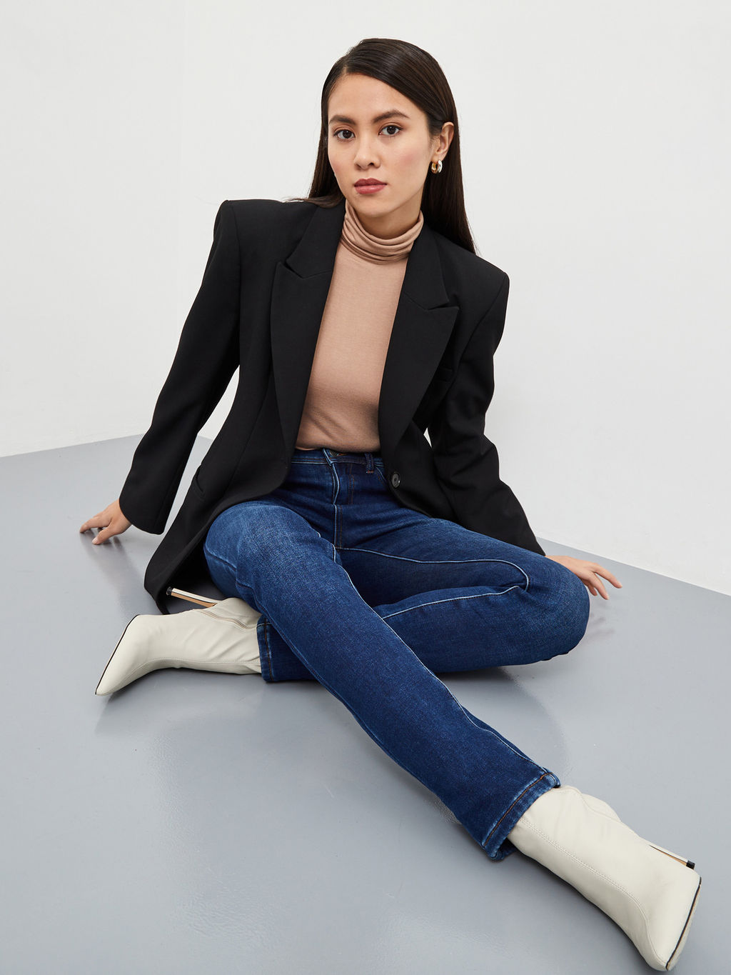 Утепленные женские джинсы зауженного кроя на флисе - Mossmore фото 11