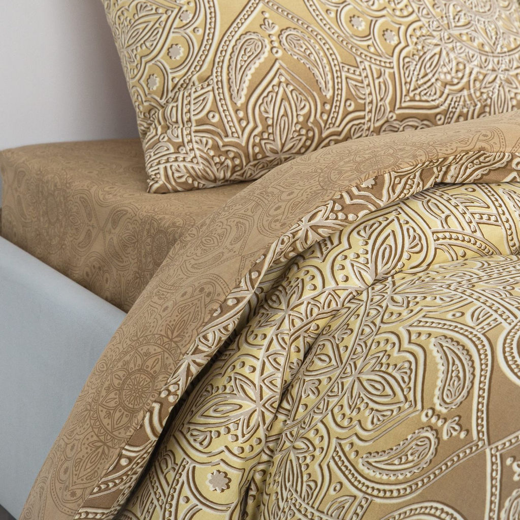 Постельное белье Императрица с простынью на резинке (поплин DE LUXE) 2,0 сп./Пододеяльник: 1 шт. - 215*175; Простыня на резинке: 1 шт. - 200*160; Наволочка: 2 шт. - 70*70; DE LUXE с простынью на резинке - Артпостель фото 2