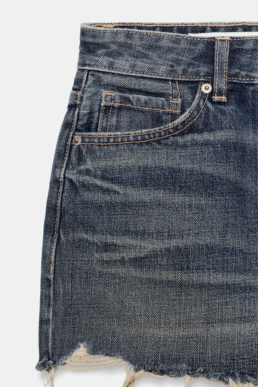 SHORTS DENIM TRF ROTOS TIRO MEDIO / Azul - Zara фото 6