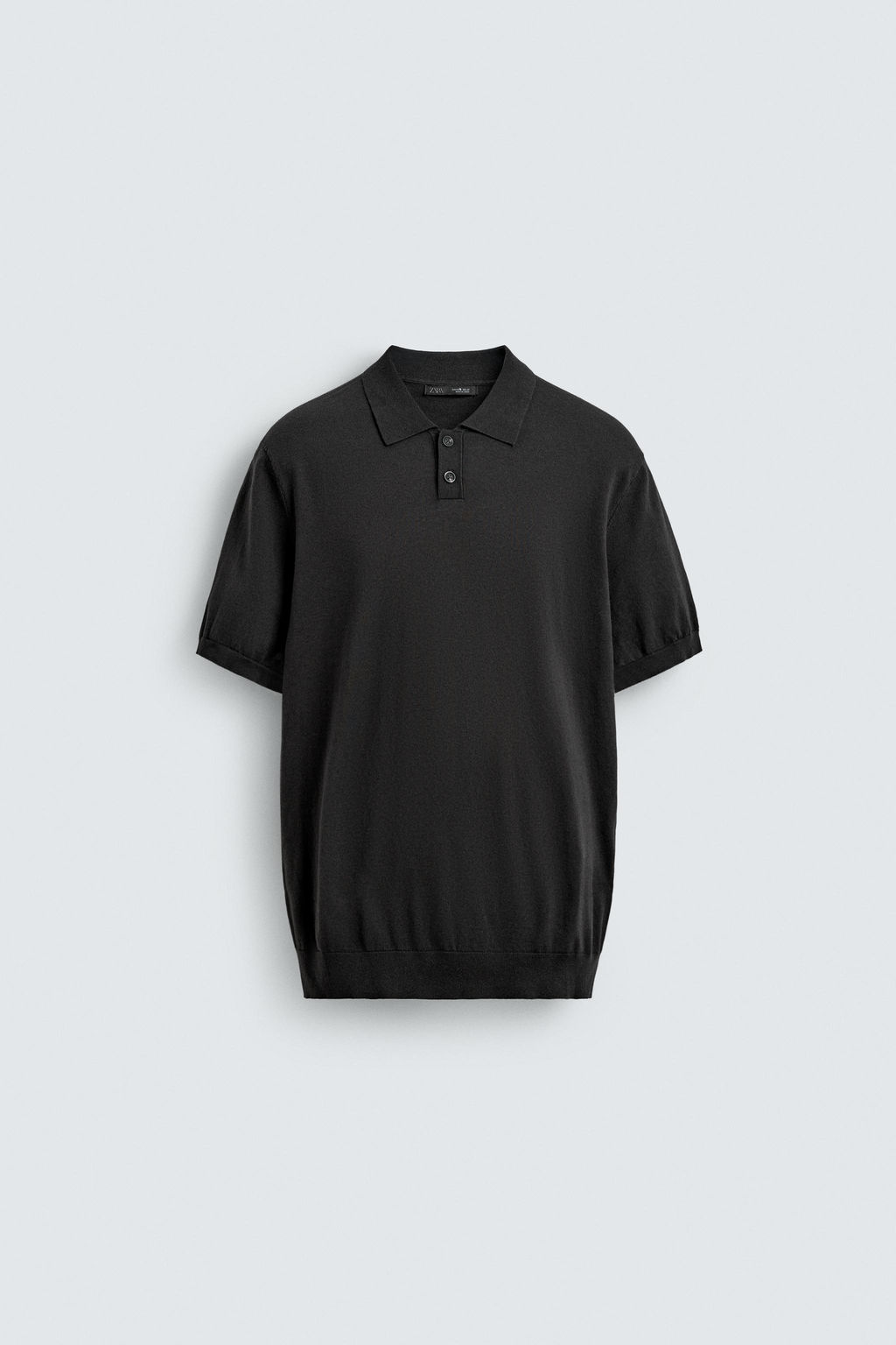 POLO PUNTO REGULAR FIT ALGOD?N - LINO / Gris oscuro - Zara фото 9