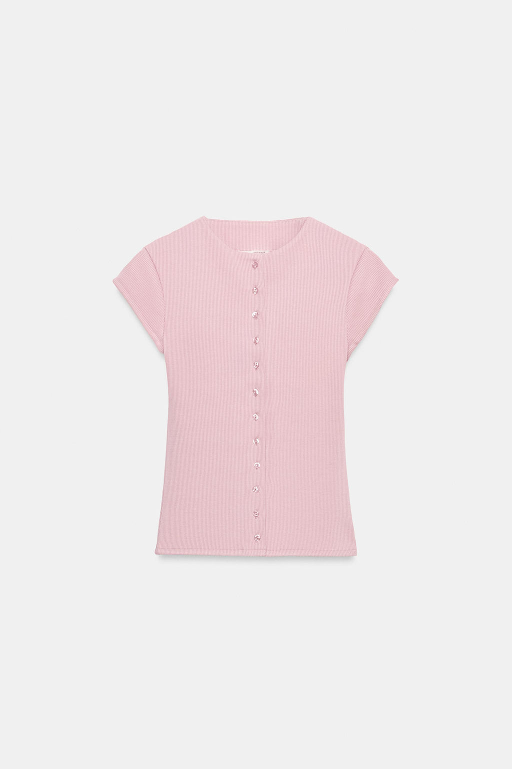 CAMISETA RIB BOTONES / Rosa palo - Zara фото 4