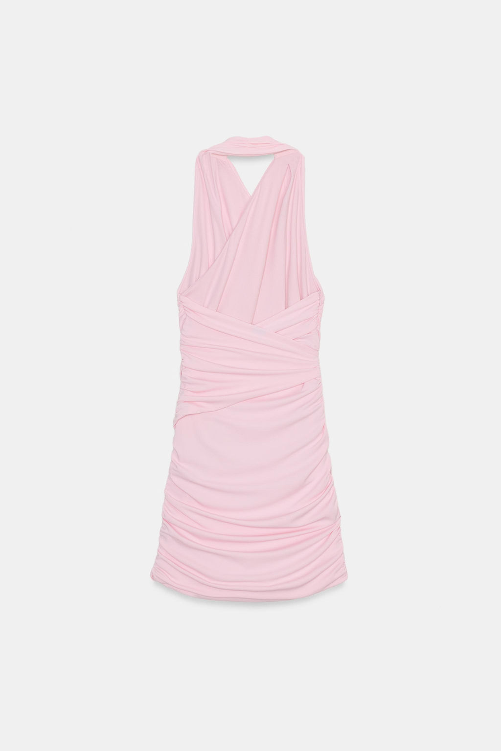 VESTIDO MINI HALTER DRAPEADO / Rosa medio - Zara фото 5