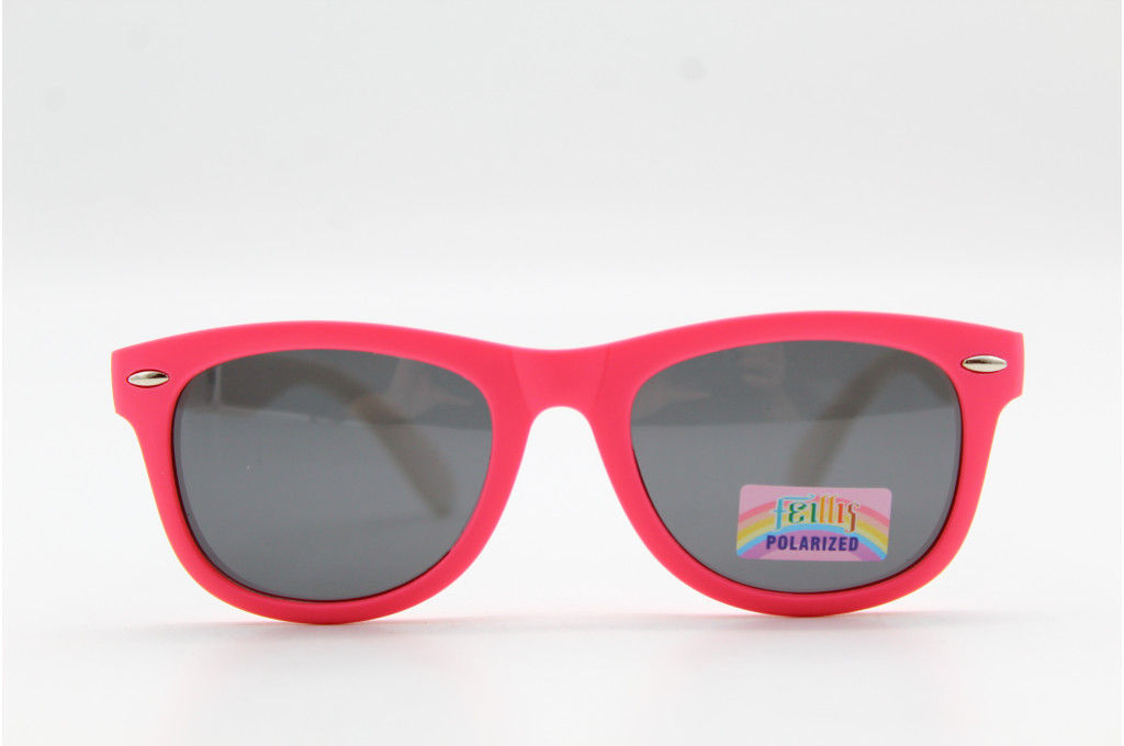 Солнцезащитные очки Feillis Polarized (детские) 66611 45-18-116 розов.с белыми дужками