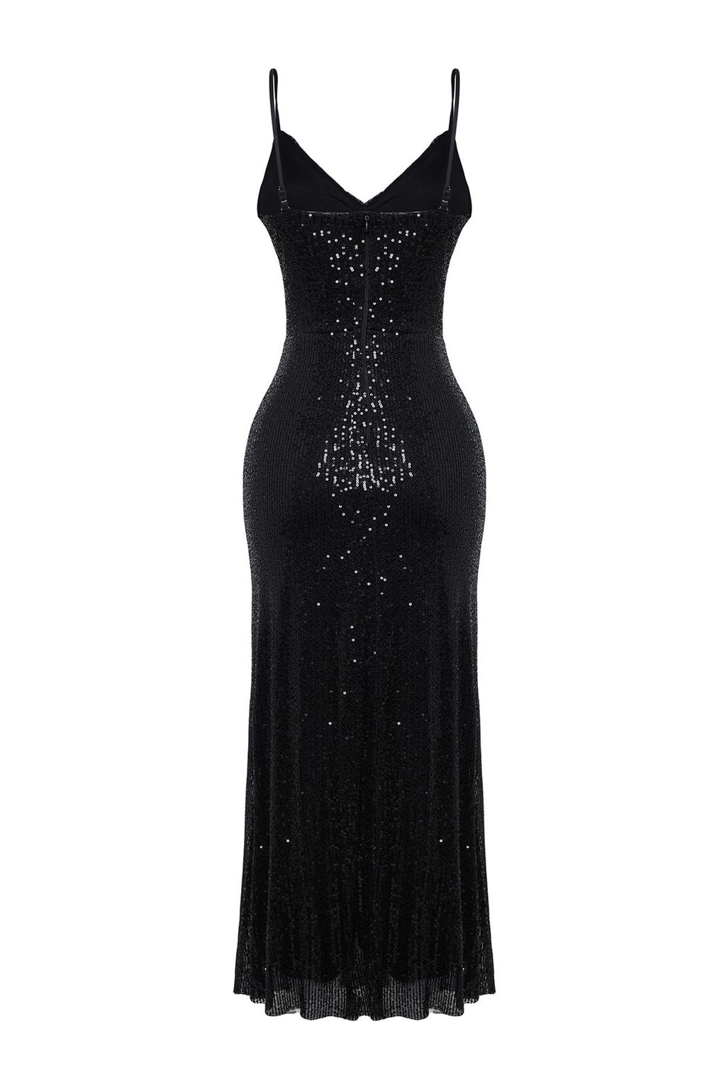TRENDYOLMILLA Siyah V Yaka Payet Orme S?k Elbise TPRSS25EL00046  фото 6