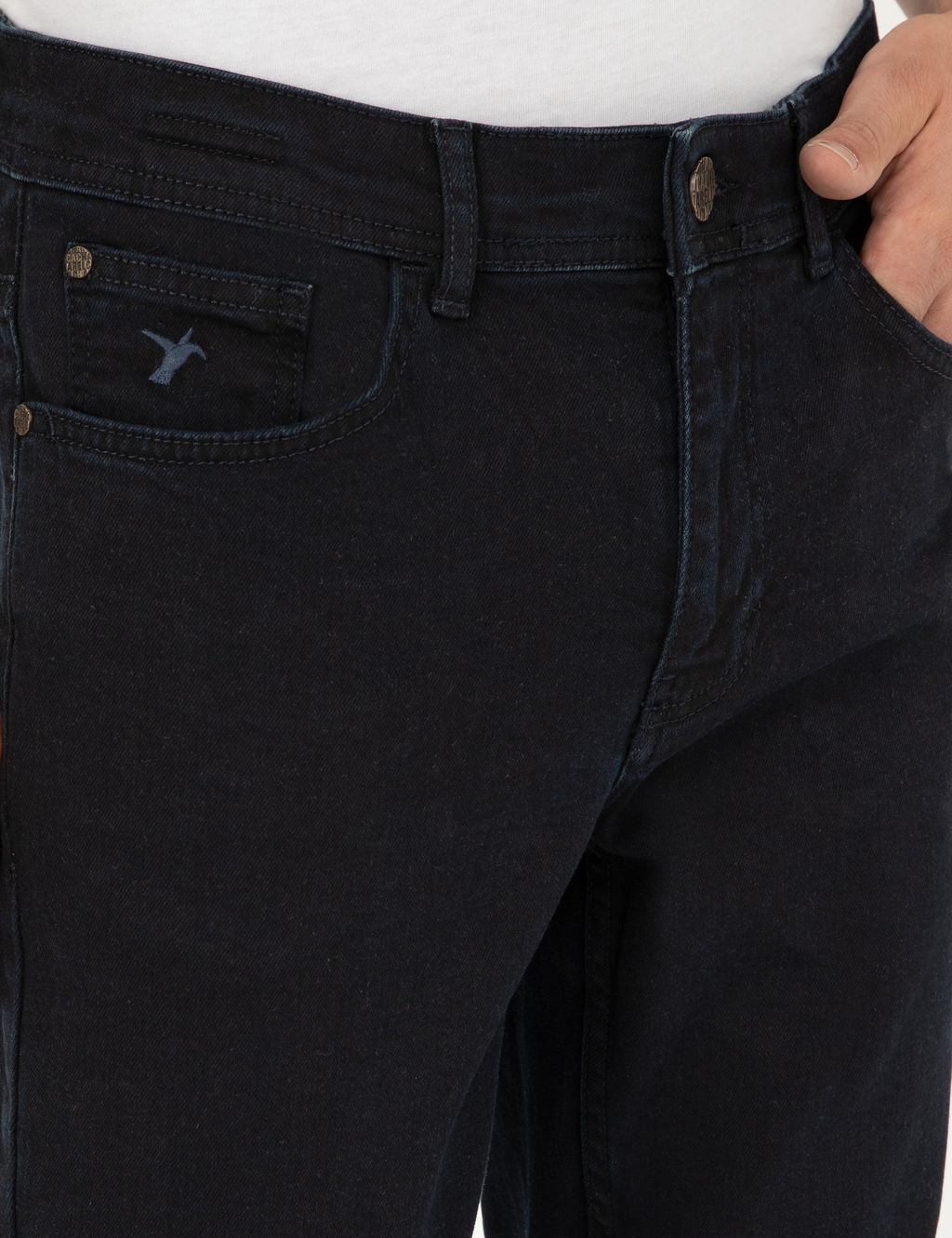 Koyu Lacivert Slim Fit Pamuklu Jean Pantolon